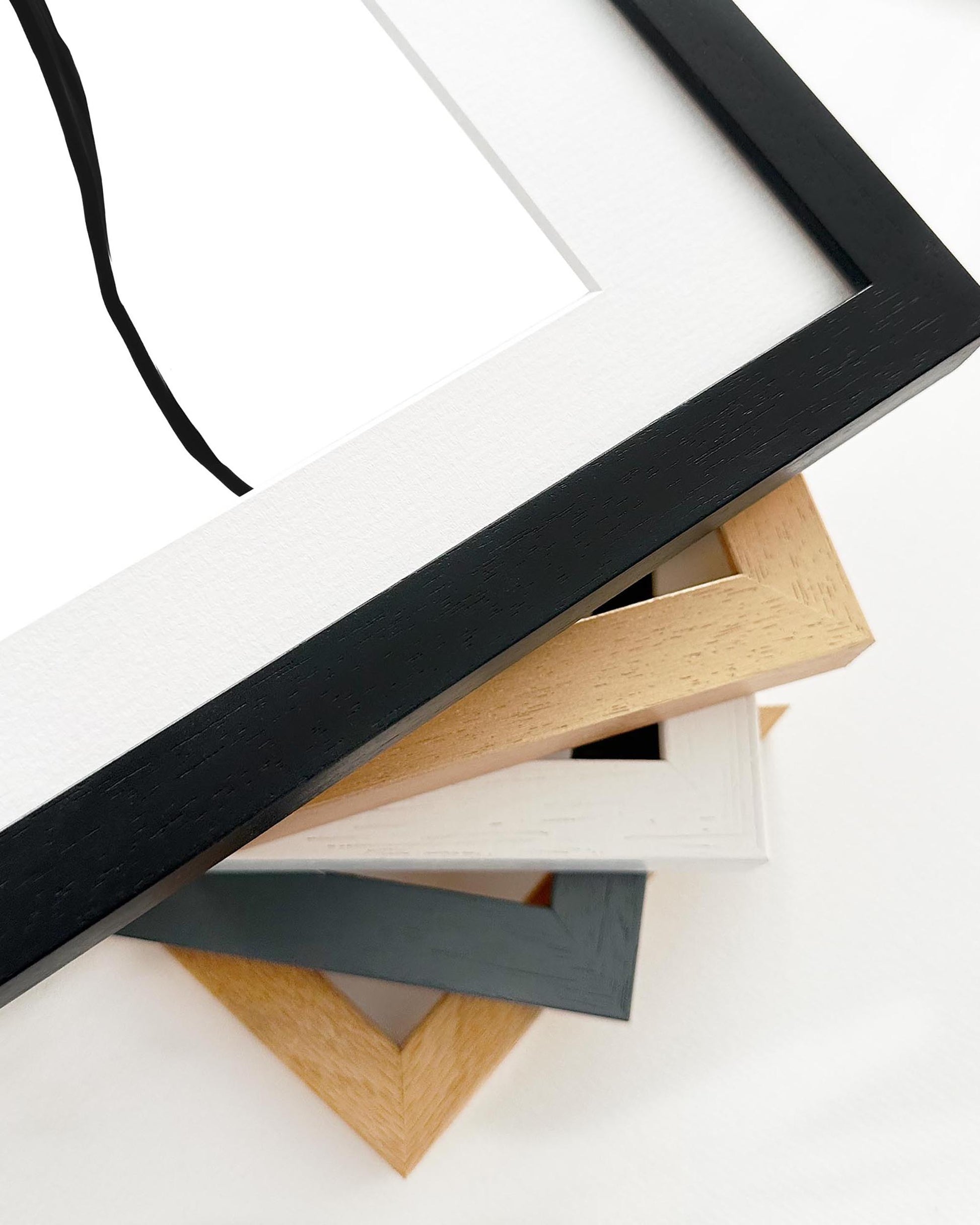 Collection of various photo frames on a white background
