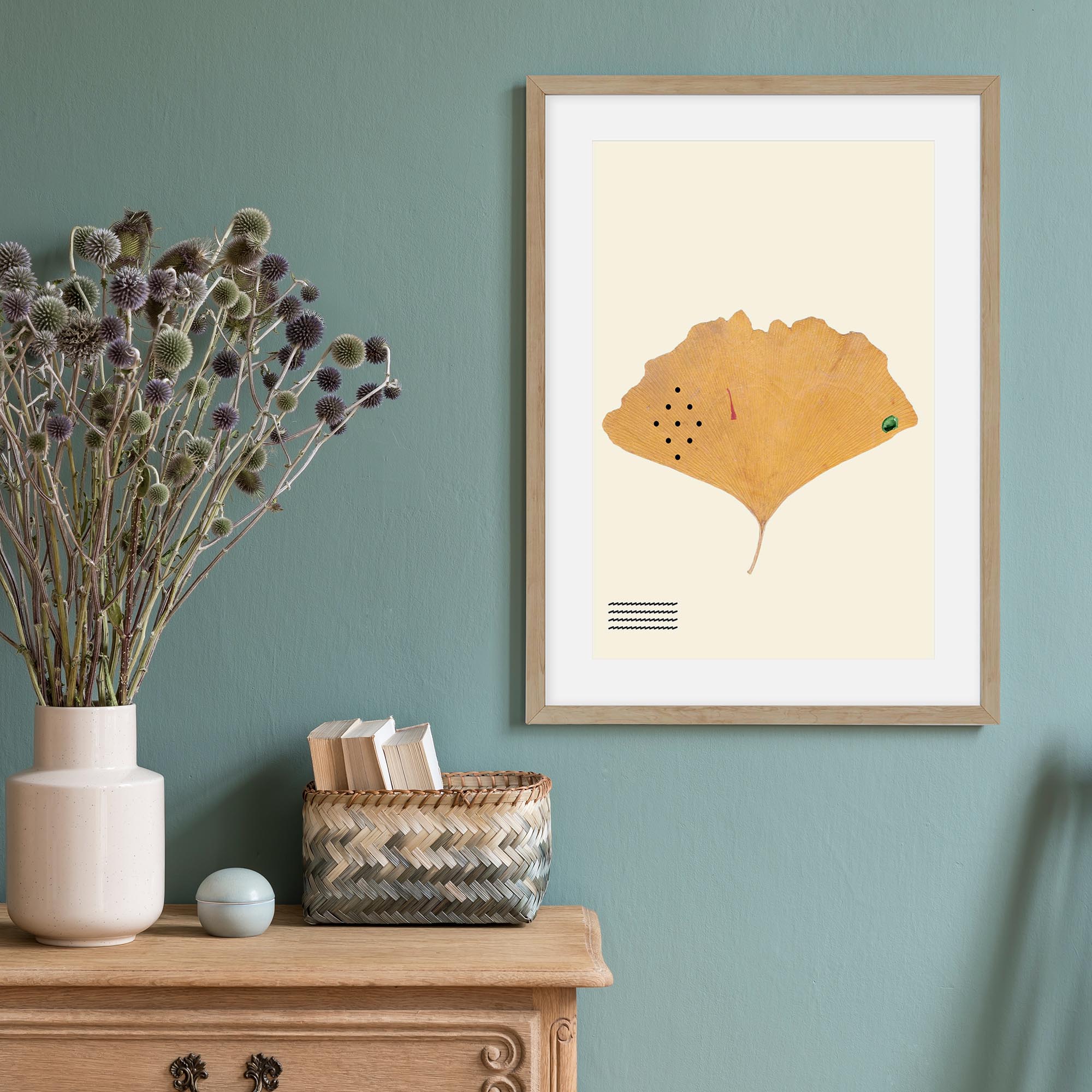 Organic Ginkgo Gold Leaf Art Print