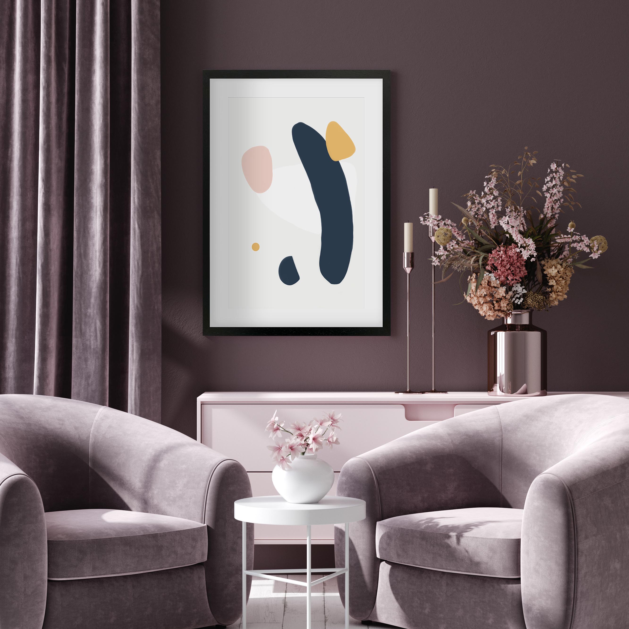 Abstract Dog Framed Art