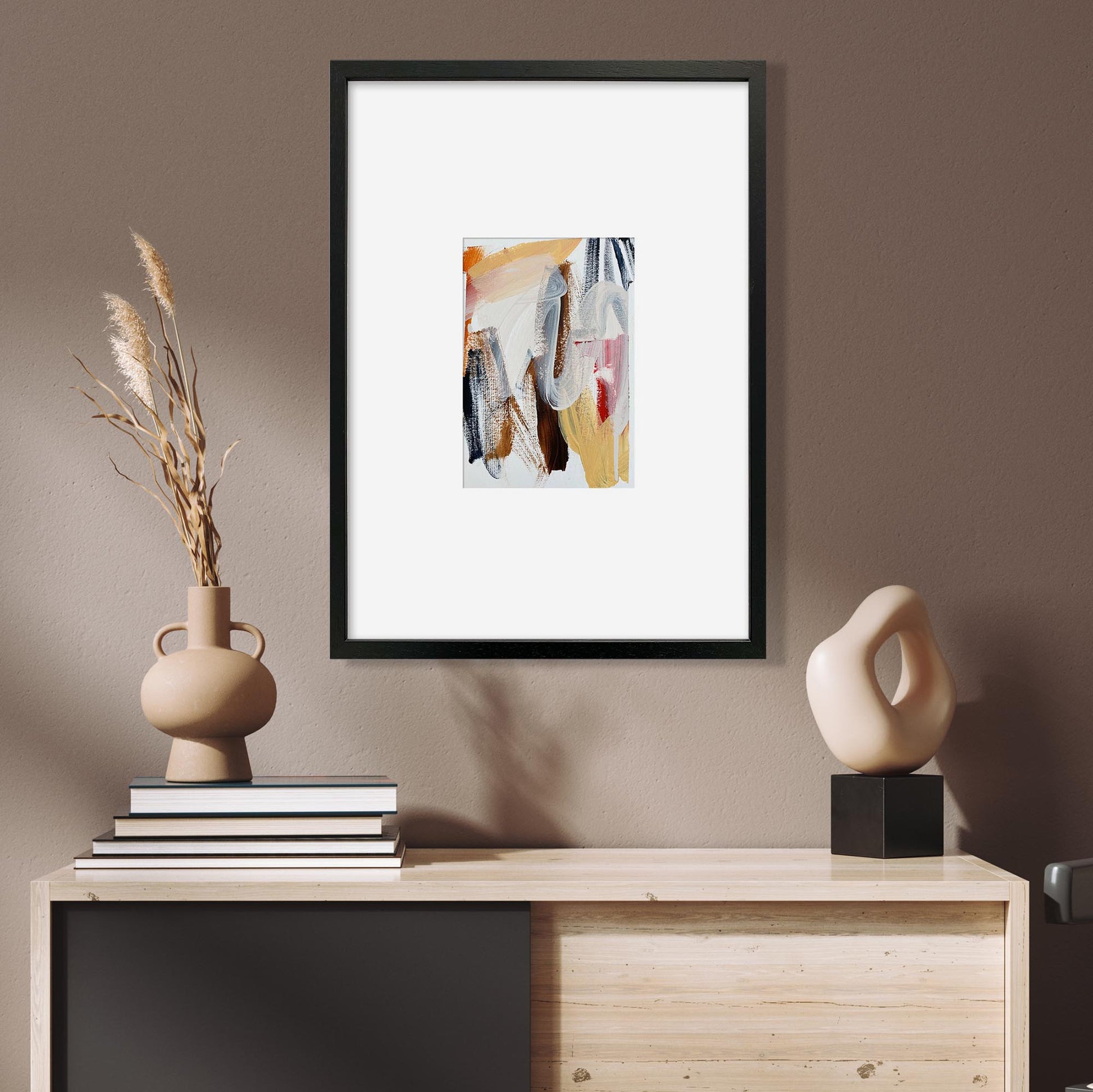 Composition 4 Framed Original Painting-Abstract House