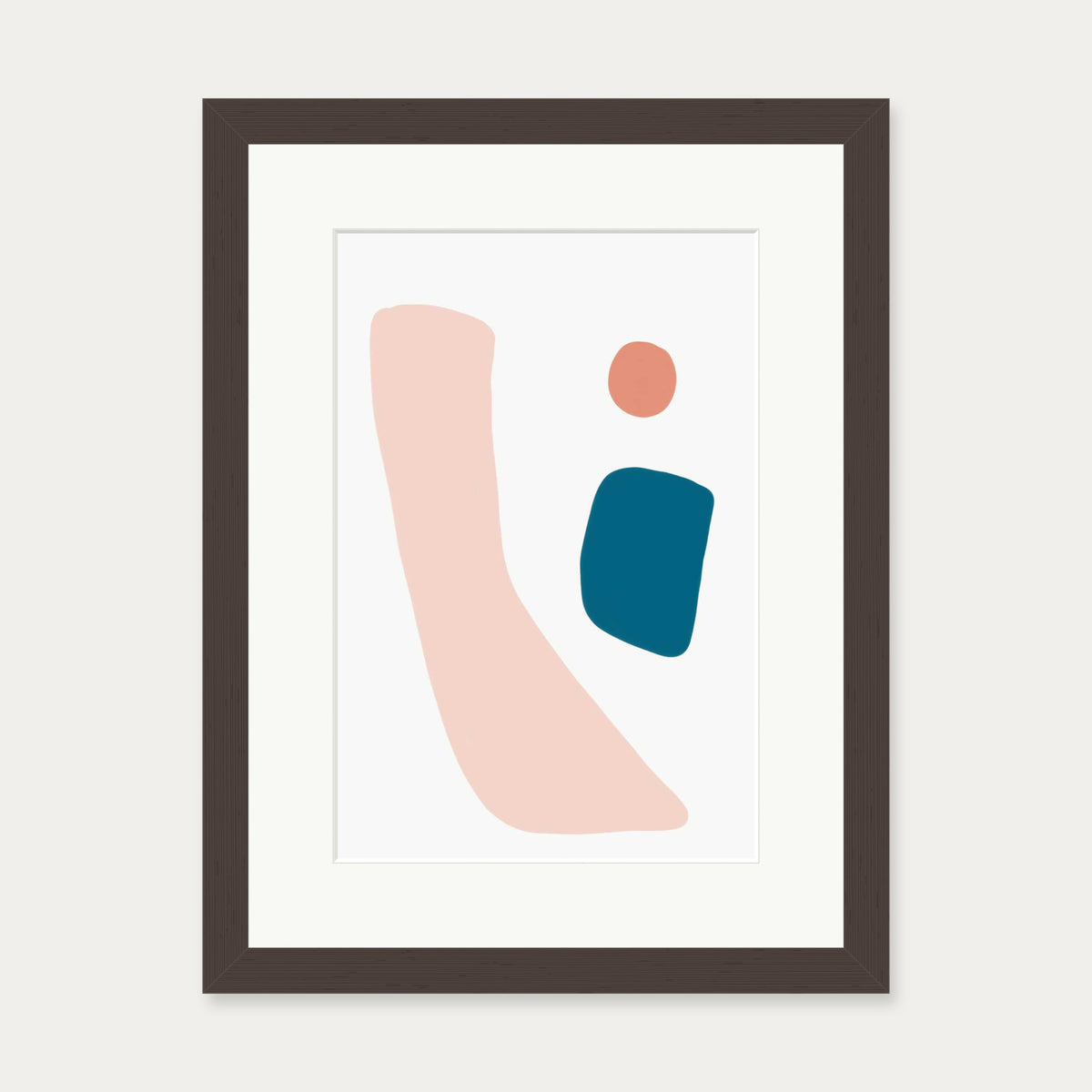Fresh Shapes Art Print — 30 x 40 cm — Brown Frame