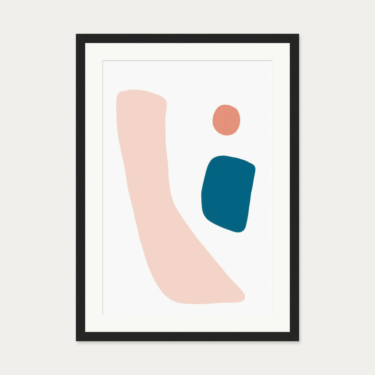Fresh Shapes Art Print — 50 x 70 cm — Black Frame