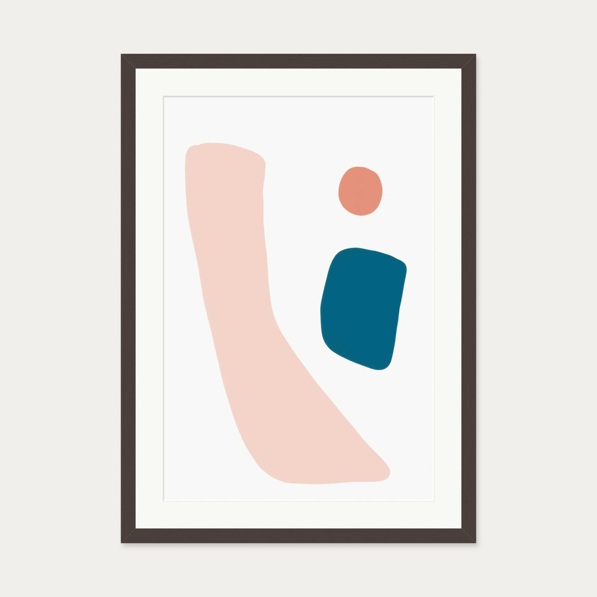 Fresh Shapes Art Print — 50 x 70 cm — Brown Frame