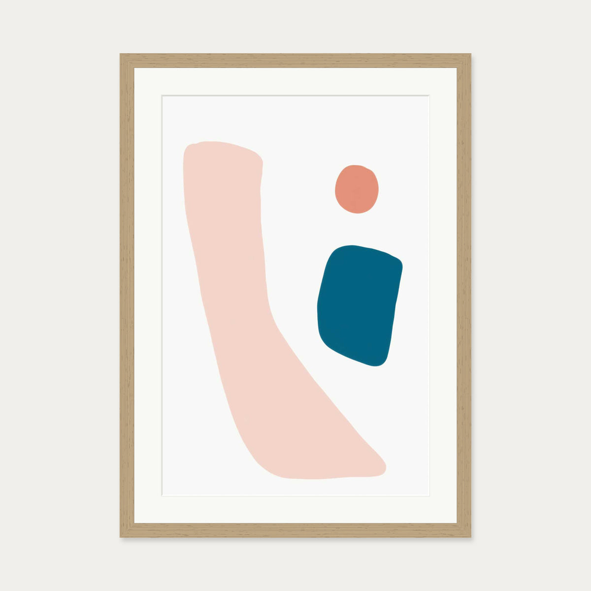 Fresh Shapes Art Print — 50 x 70 cm — Oak Frame