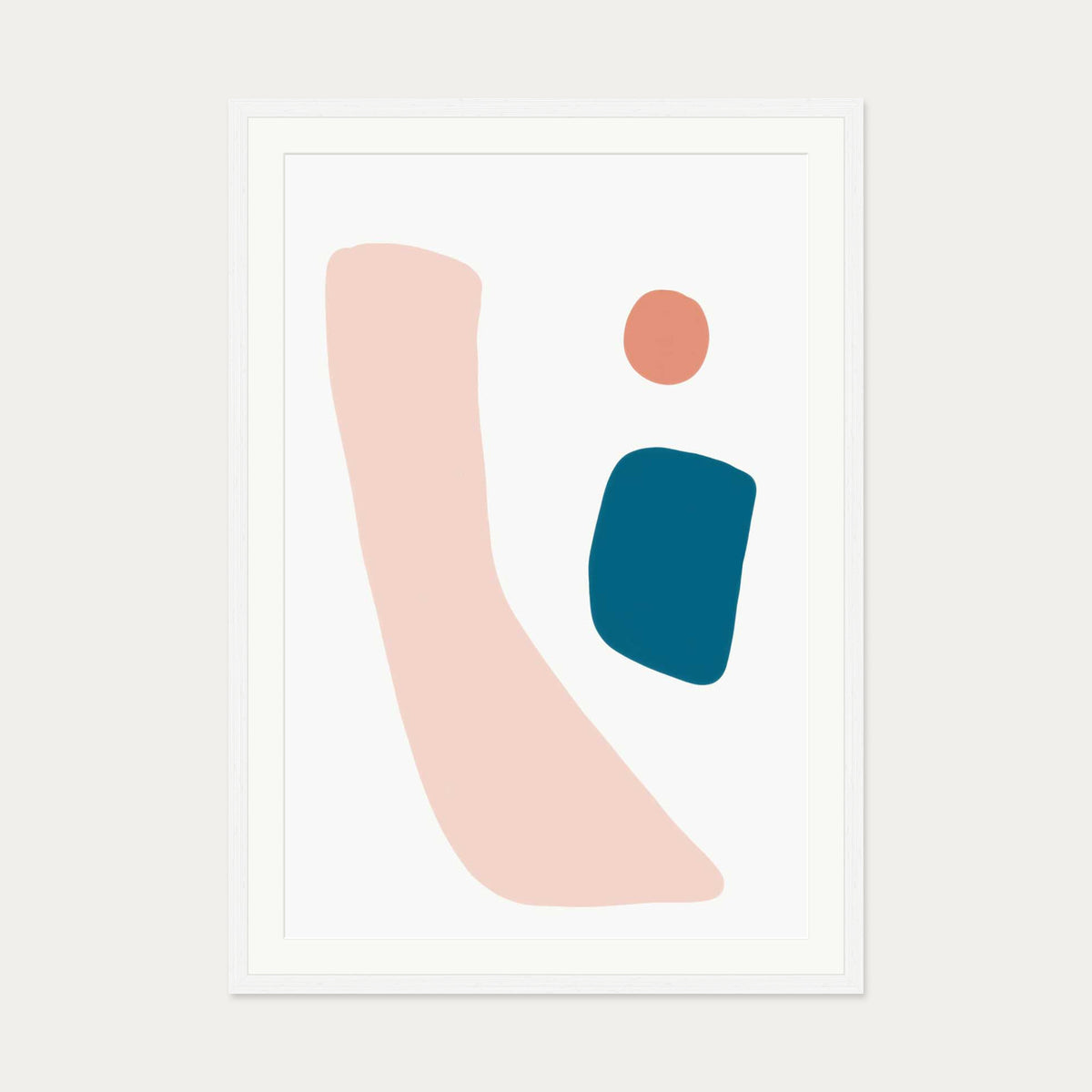 Fresh Shapes Art Print — 70 x 100 cm — White Frame