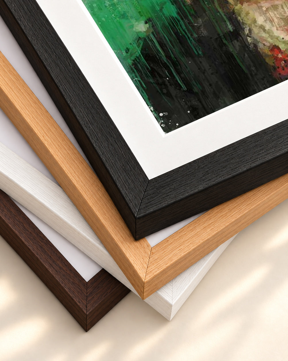 Frida Kahlo Portrait Art Print — framed print corner with 5 cm mount and bevel