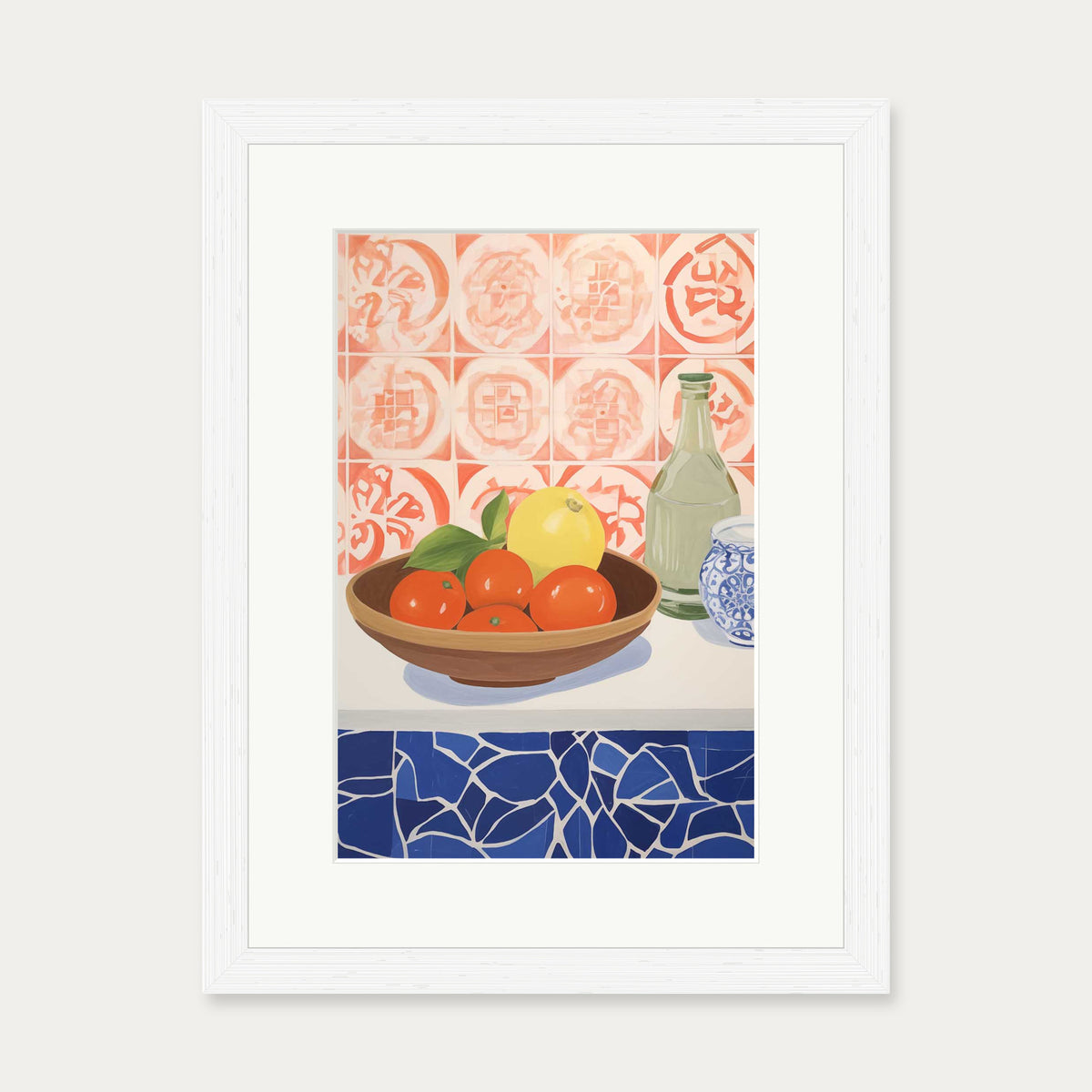 Fruit Bowl Study Art Print — 30 x 40 cm — White Frame