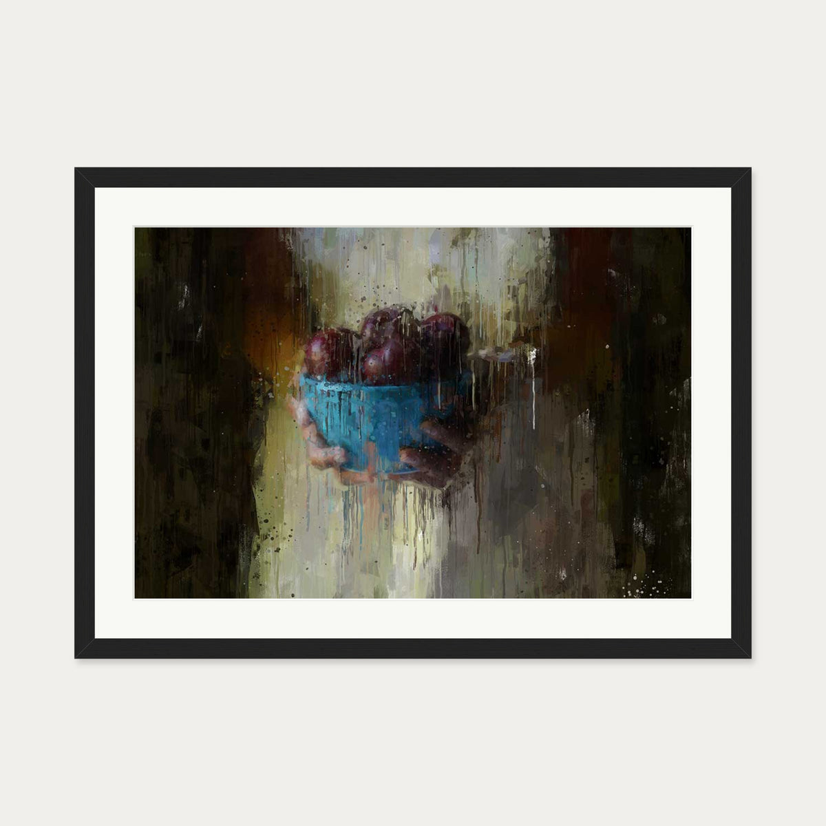 Fruit Still Life Art Print — 50 x 70 cm — Black Frame
