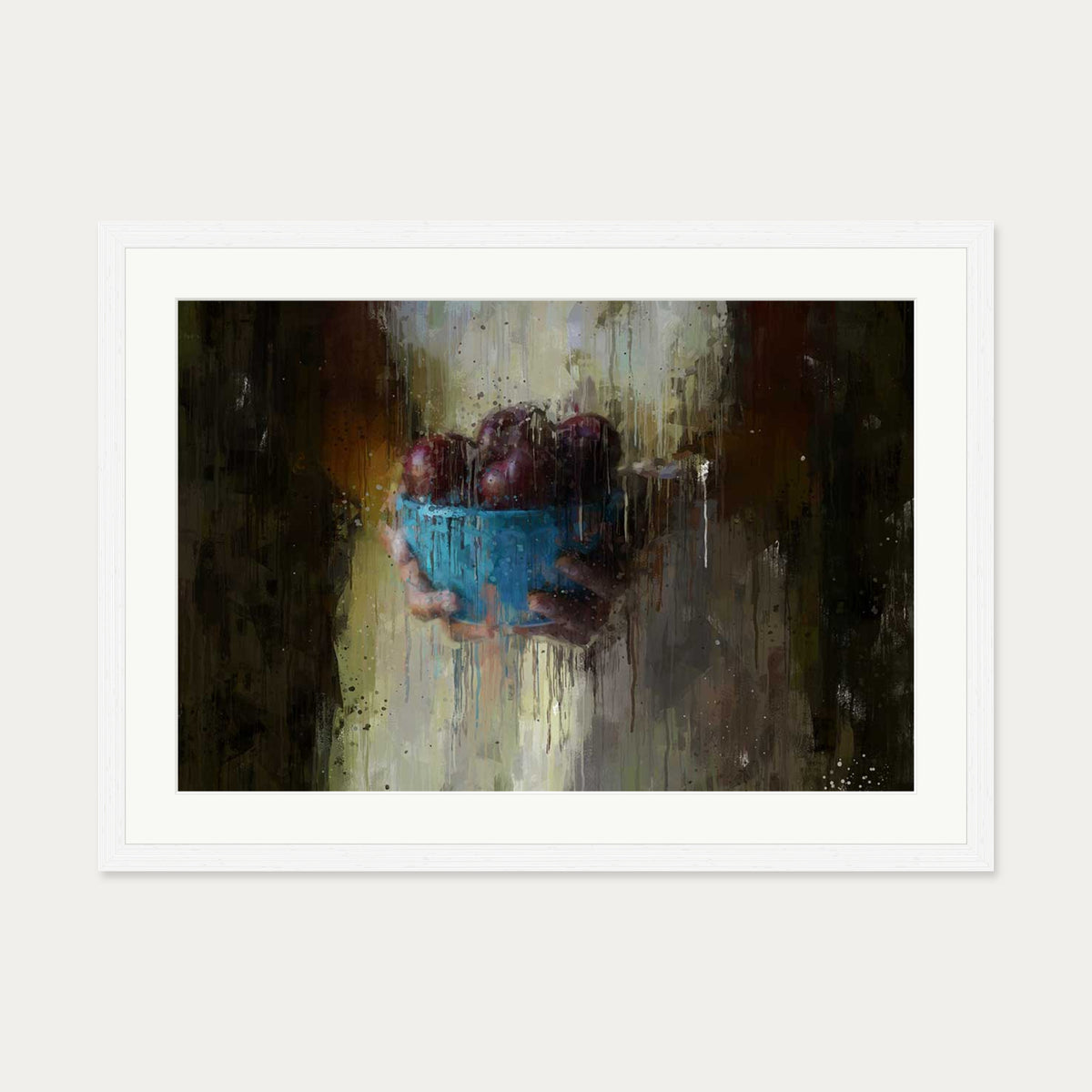 Fruit Still Life Art Print — 50 x 70 cm — White Frame