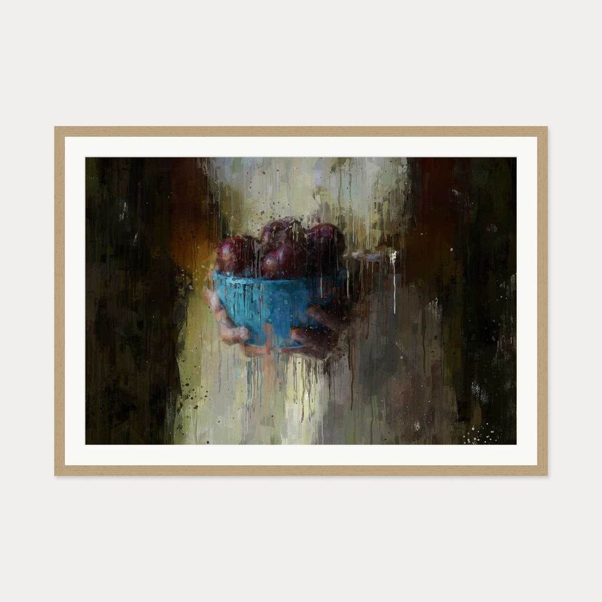 Fruit Still Life Art Print — 70 x 100 cm — Oak Frame