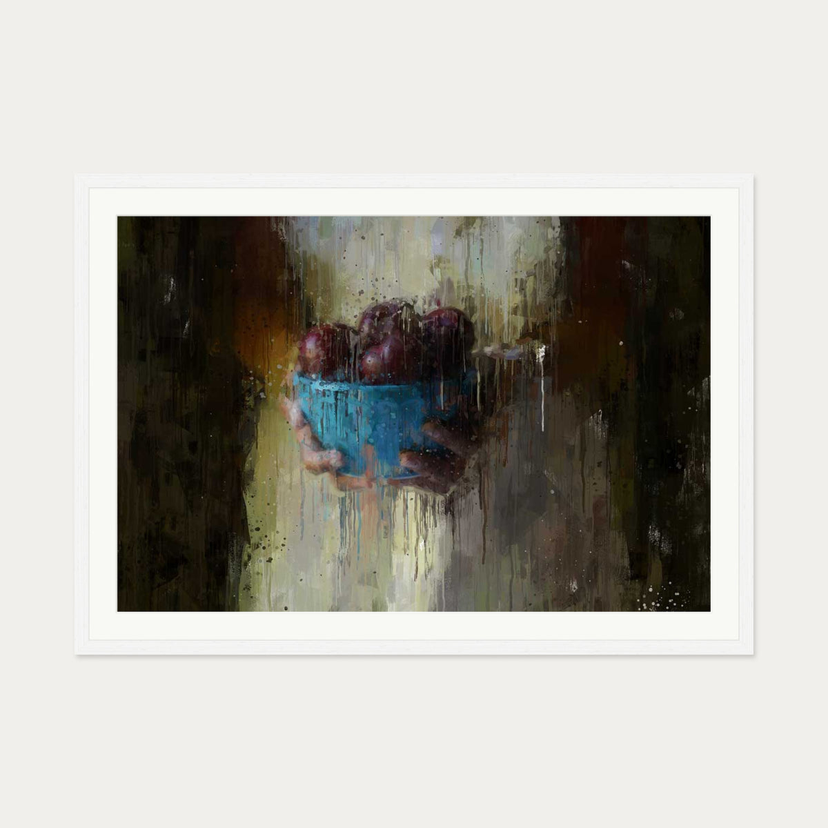 Fruit Still Life Art Print — 70 x 100 cm — White Frame