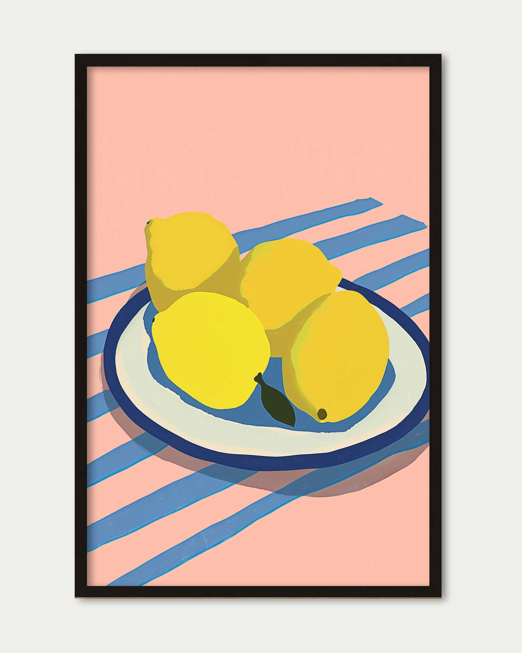 Lemons On A Plate Wall Art