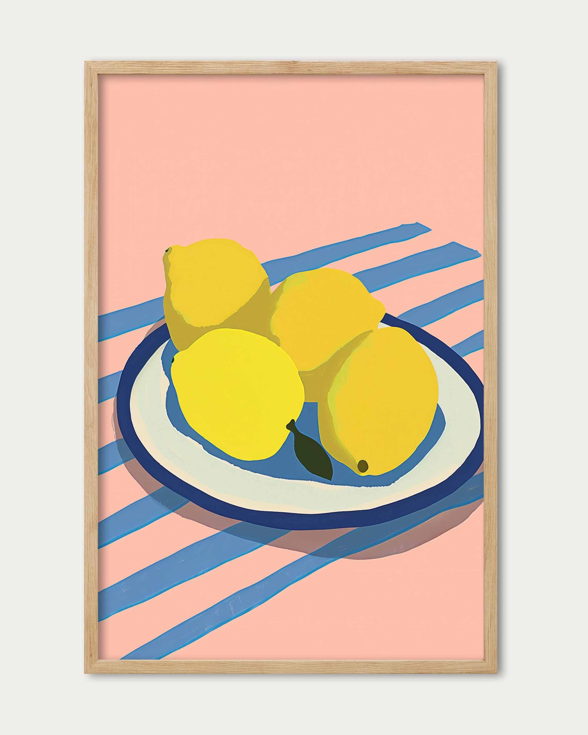 Lemons On A Plate Wall Art