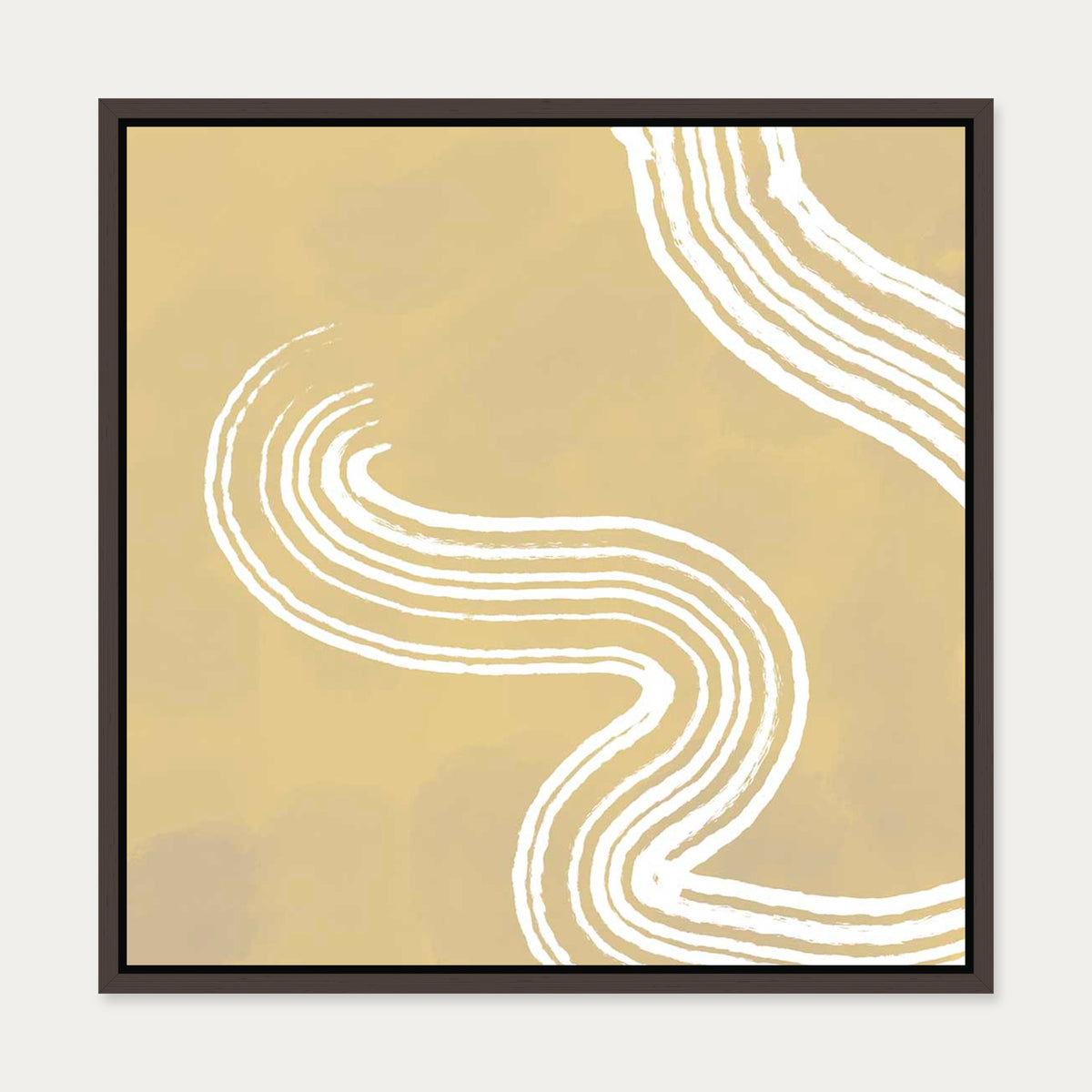 Full House Canvas Art — 50 x 50 cm — Brown Frame