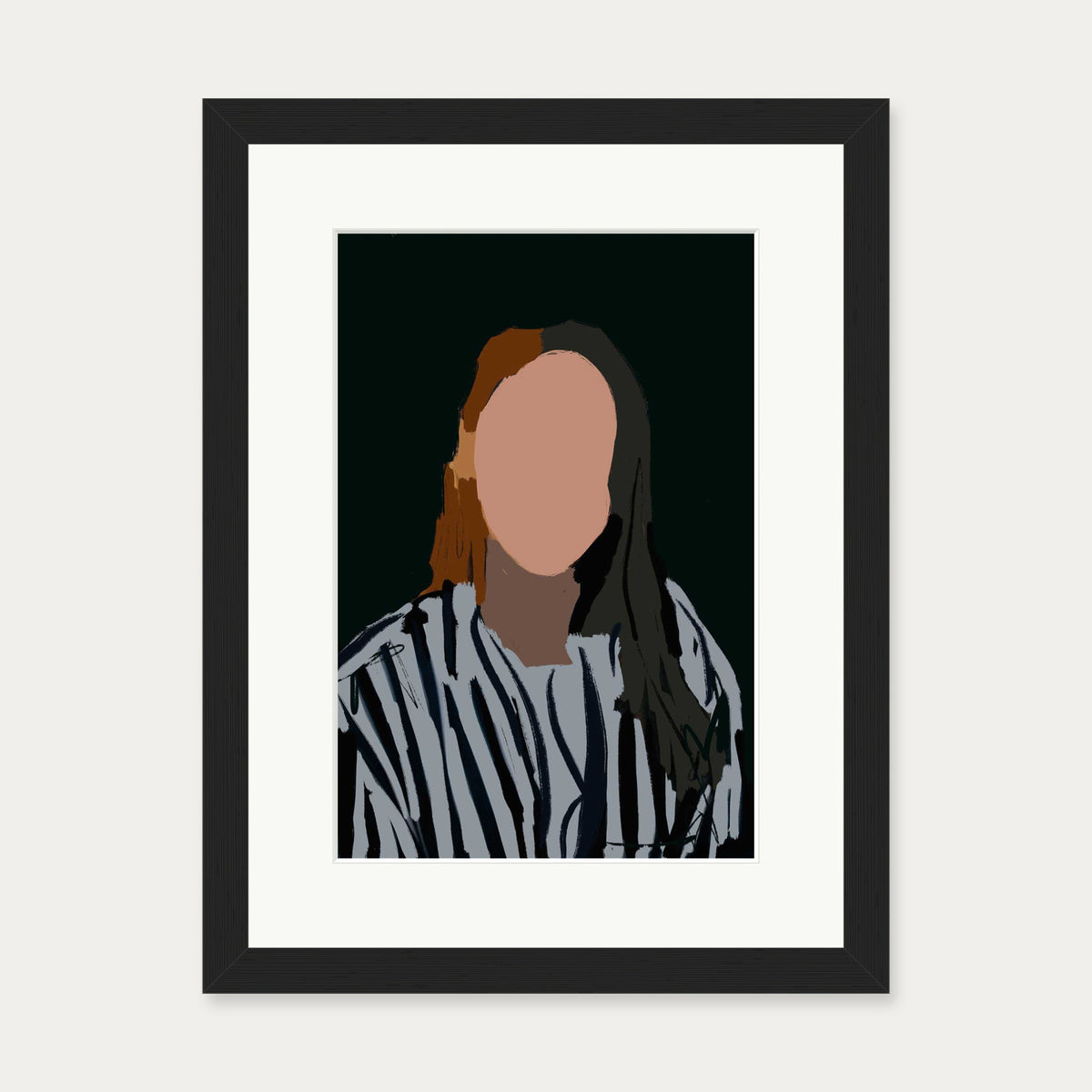 Gazing At You In The Mirror Art Print — 30 x 40 cm — Black Frame