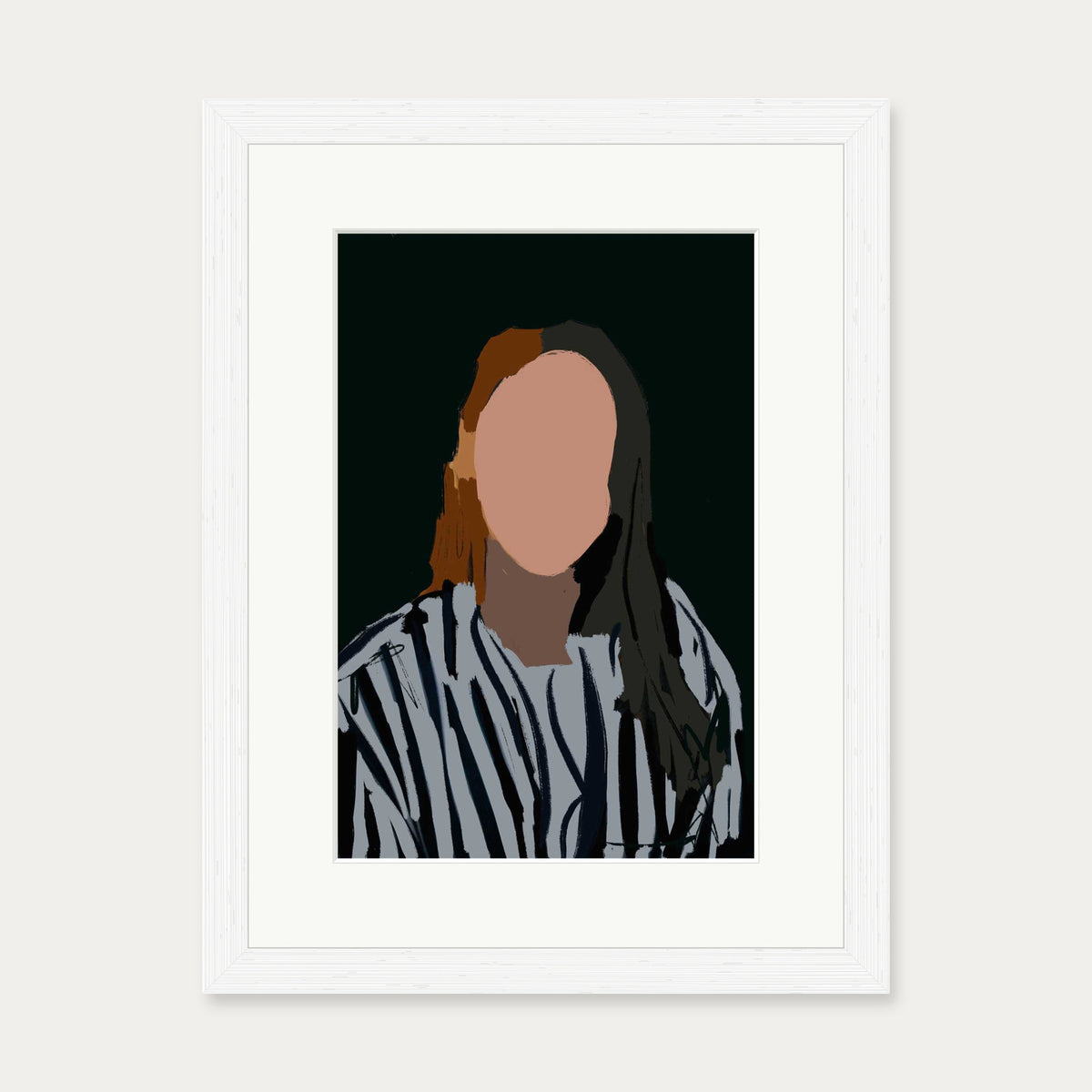 Gazing At You In The Mirror Art Print — 30 x 40 cm — White Frame