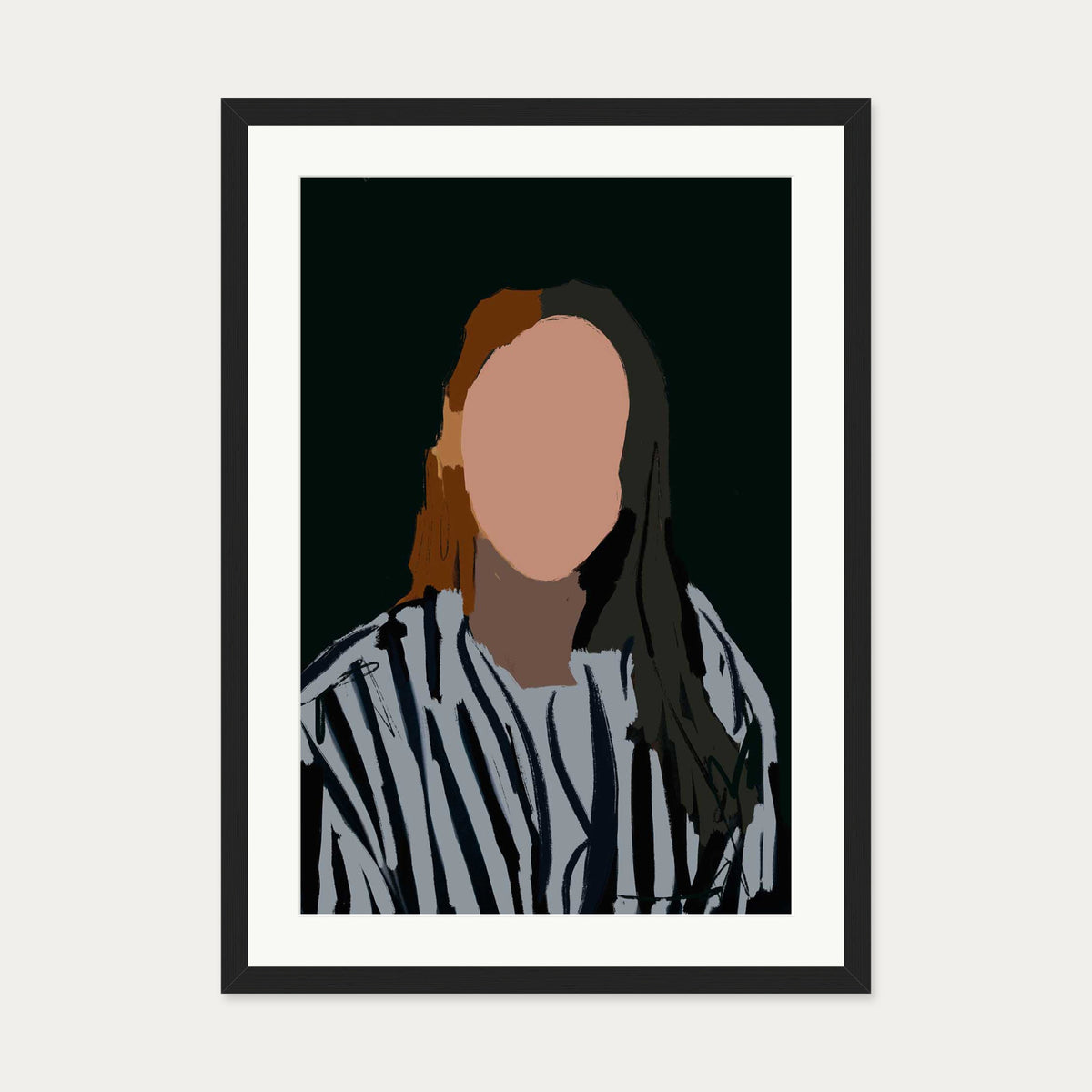 Gazing At You In The Mirror Art Print — 50 x 70 cm — Black Frame