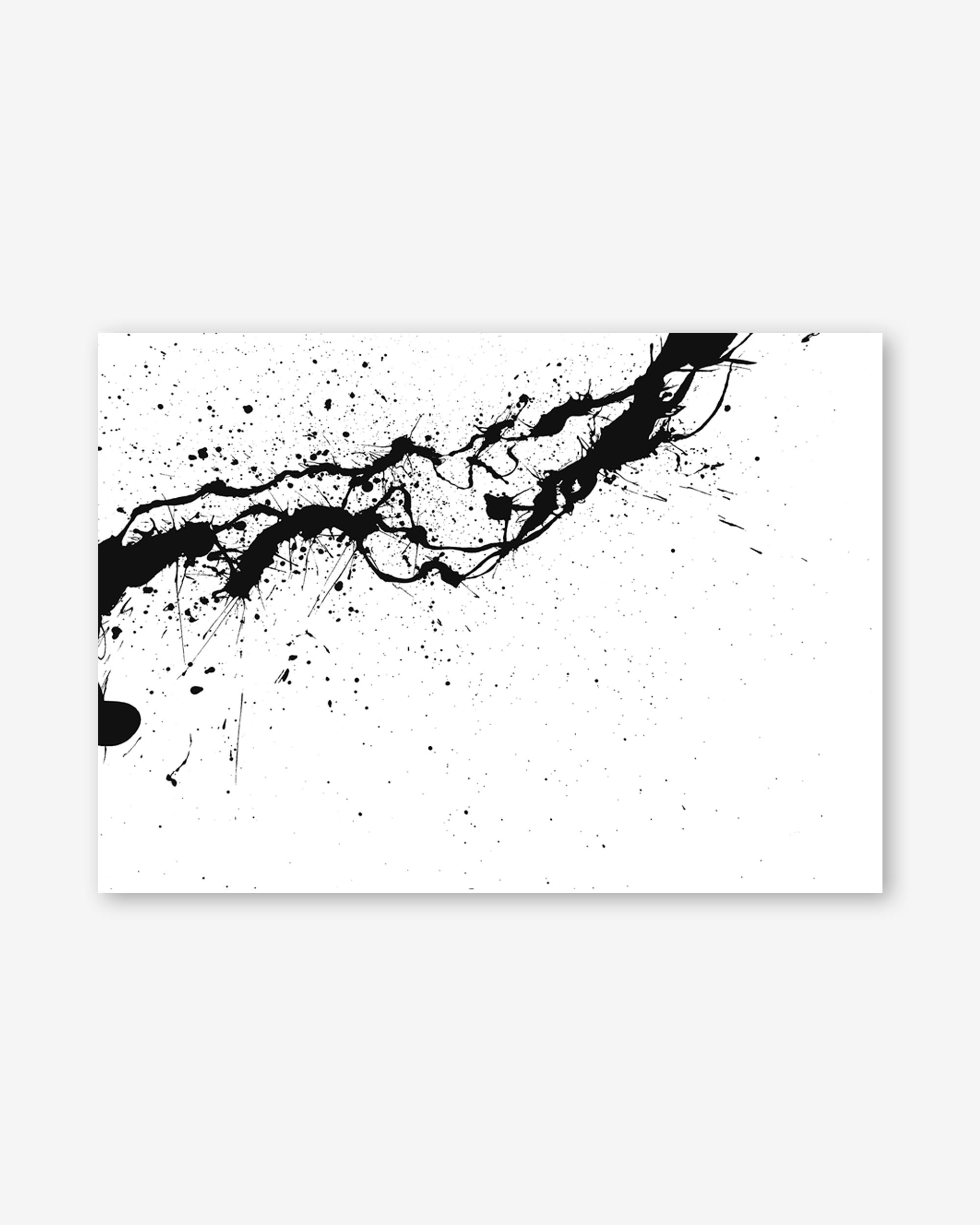 Monochrome Splatter Art Print