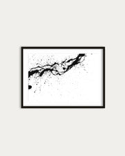 Monochrome Splatter Art Print