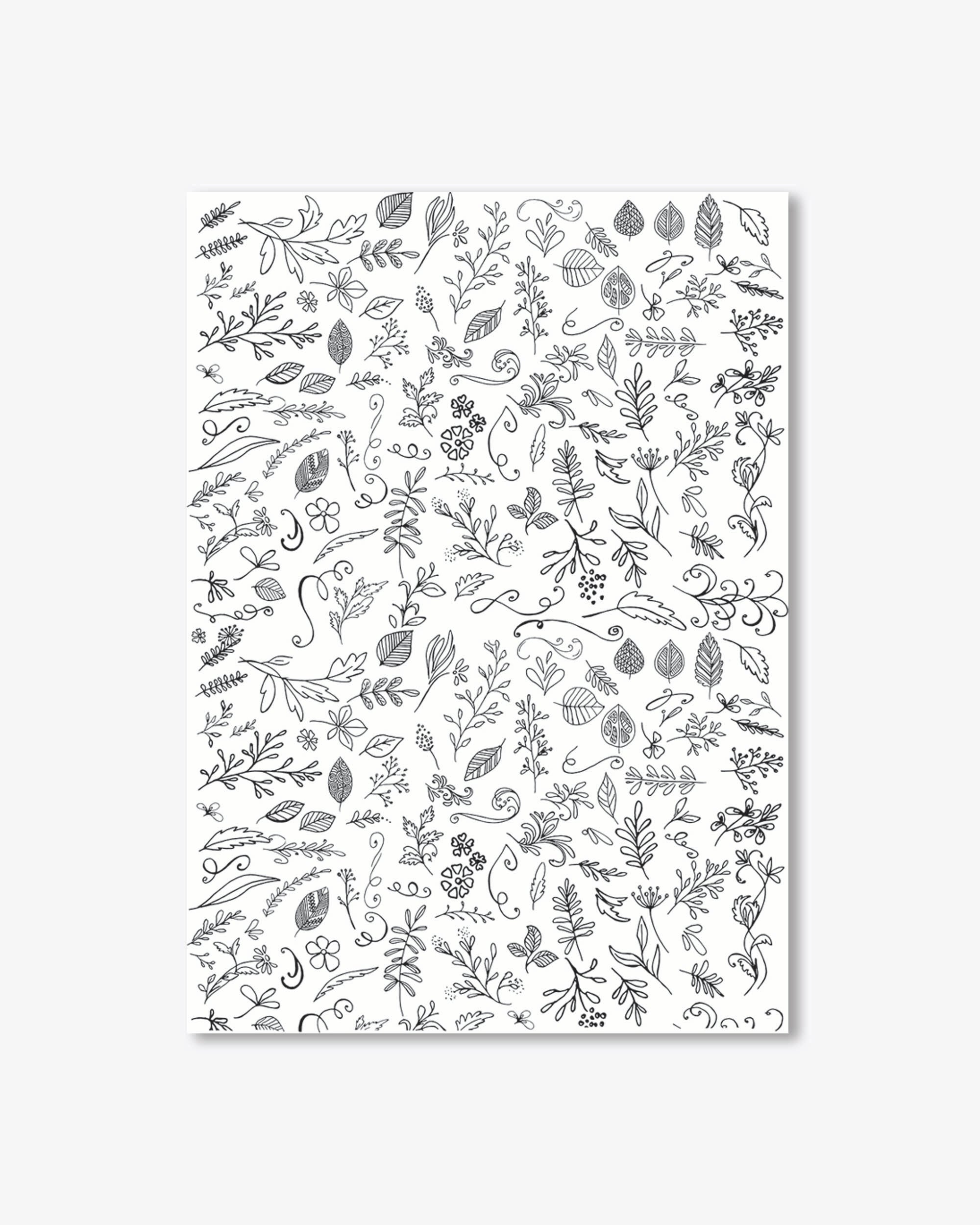 Black & White Flowers Pattern Art Print