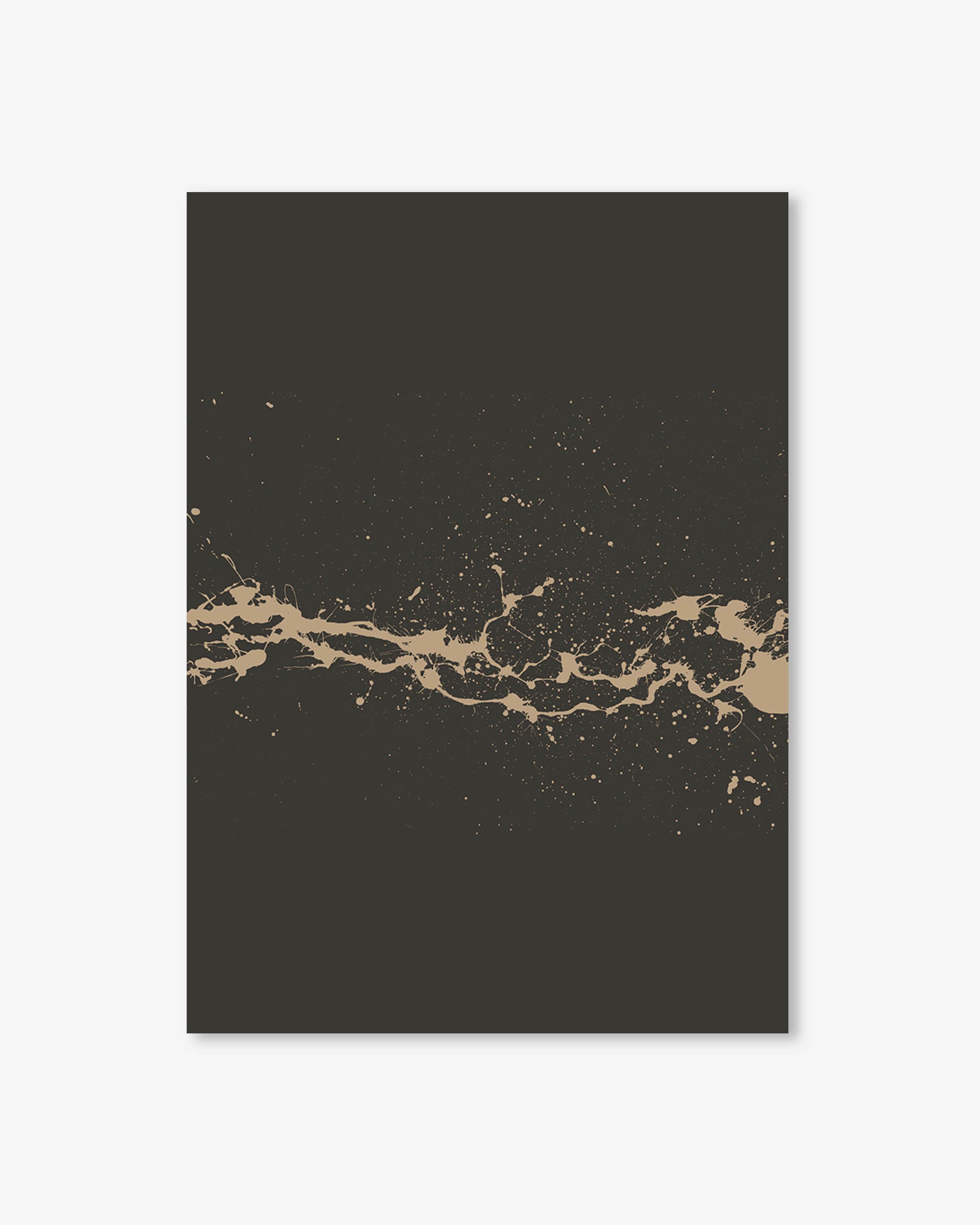 Golden Abstract Ink Art Print