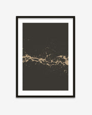 Golden Abstract Ink Art Print