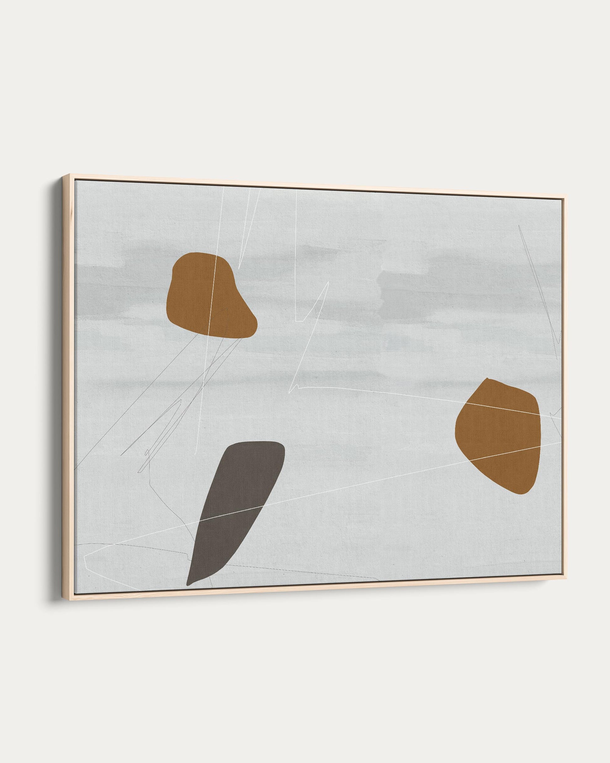 Abstract art piece with geometric shapes on a light background