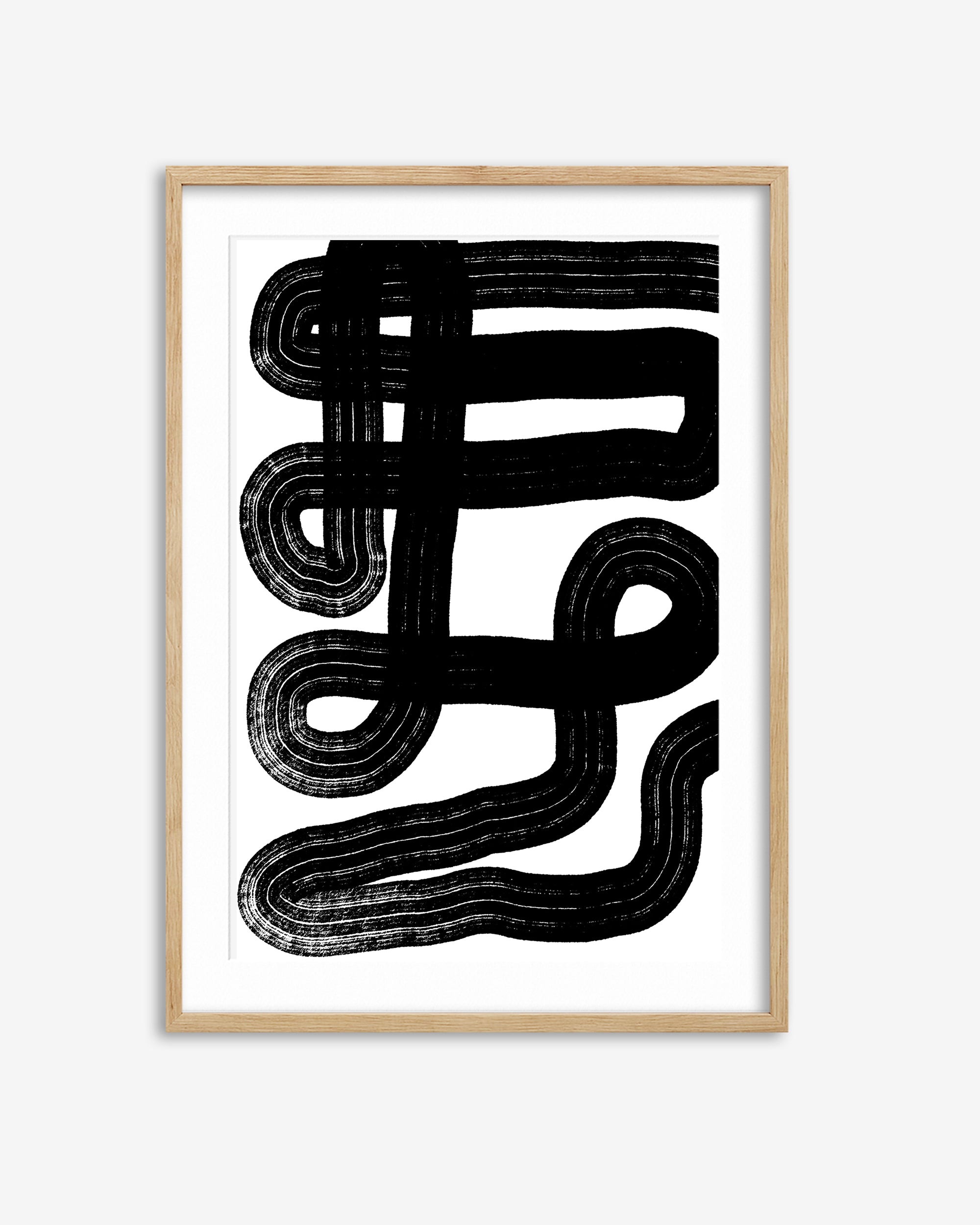 Black Snake Lines Art Print