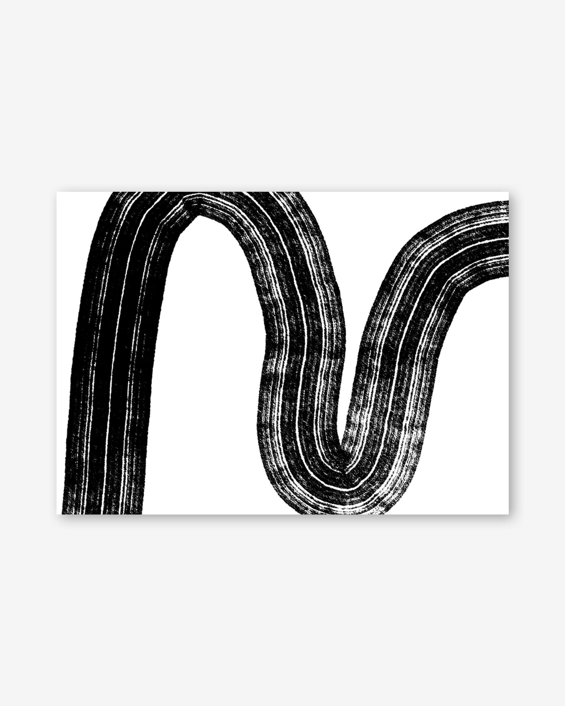 Black wavy line design on a white background