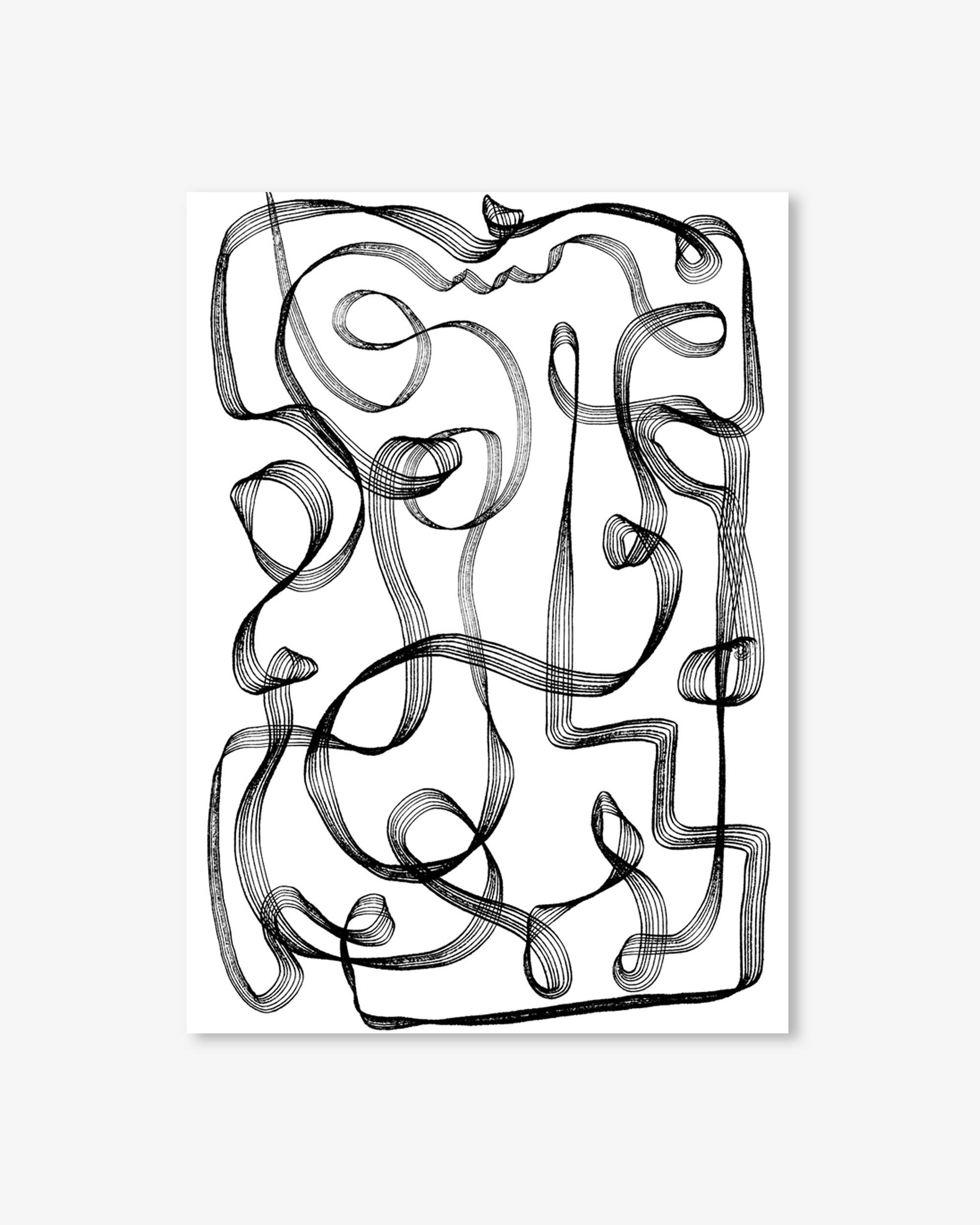 Abstract black line art on a white background