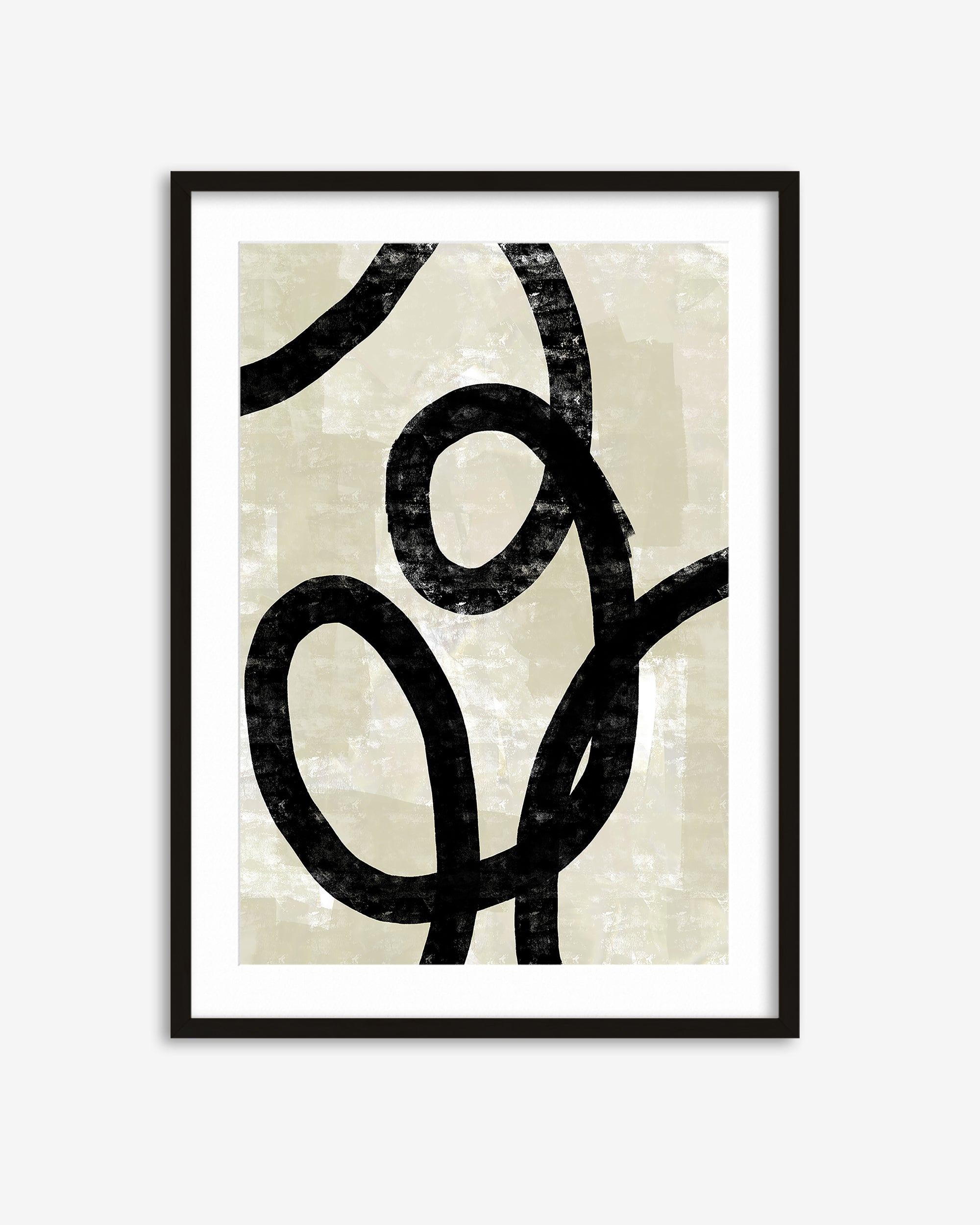 Neutral Curved Lines Art Print