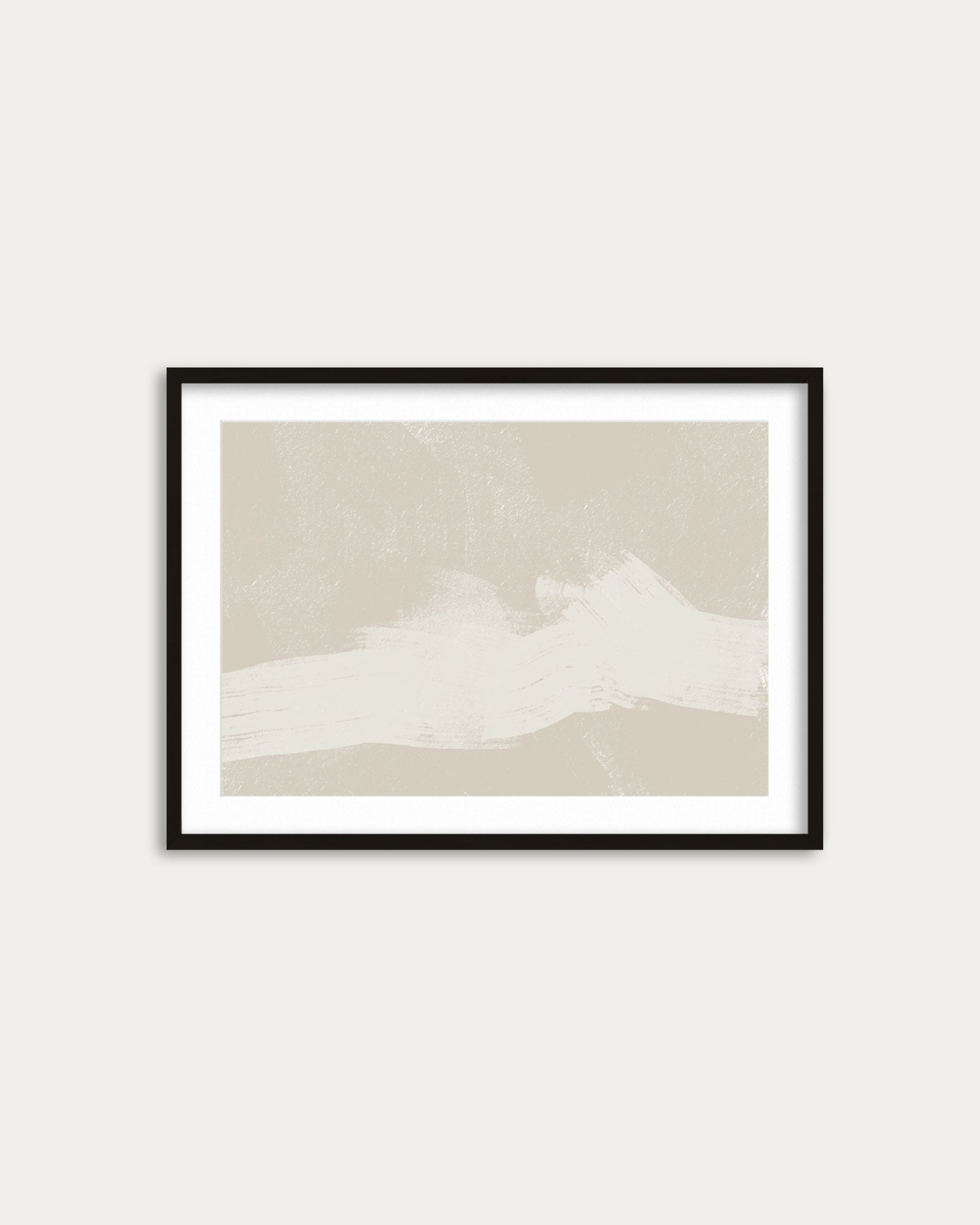 Framed artwork with a mountain landscape on a plain background