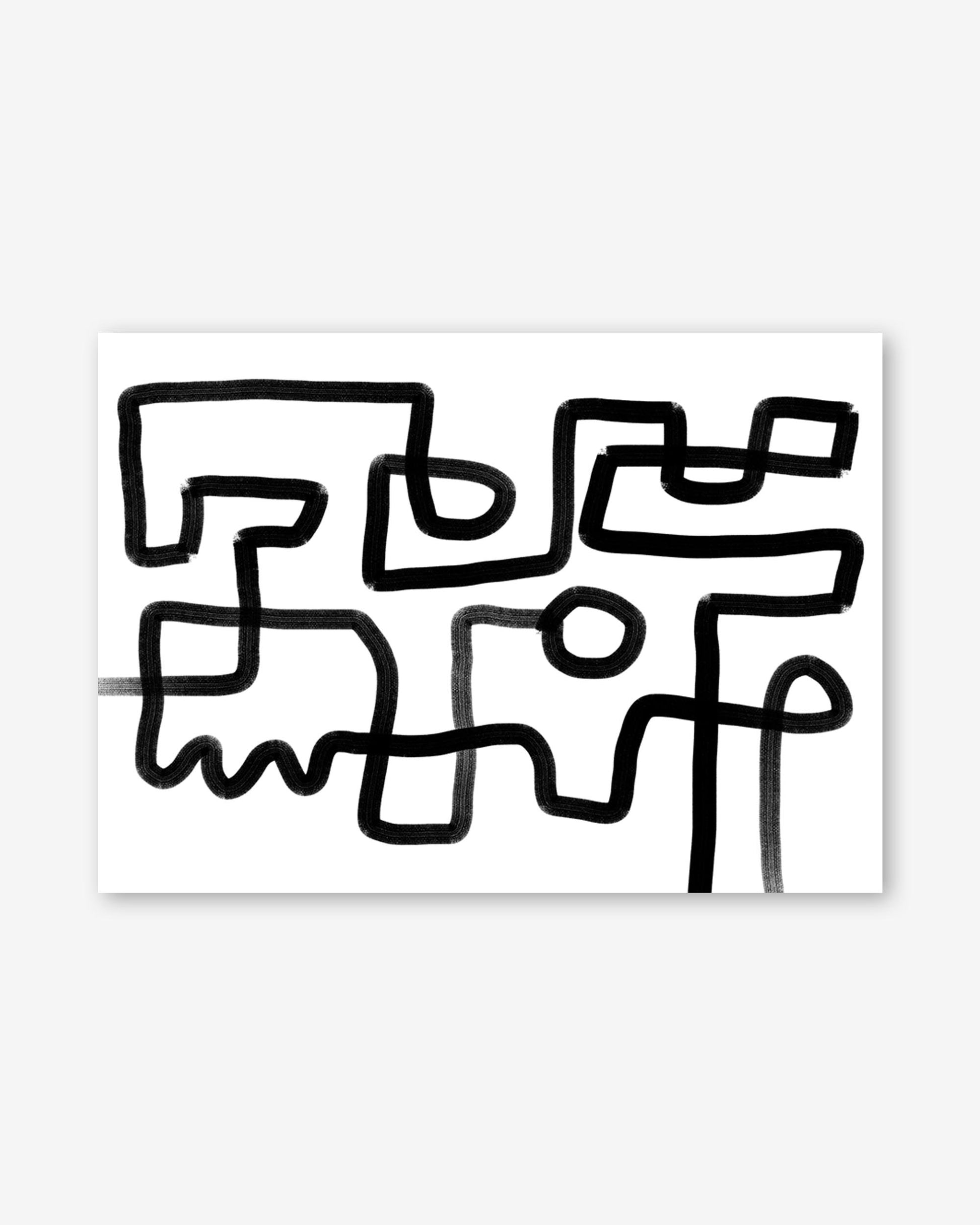 Abstract black line art on a white background