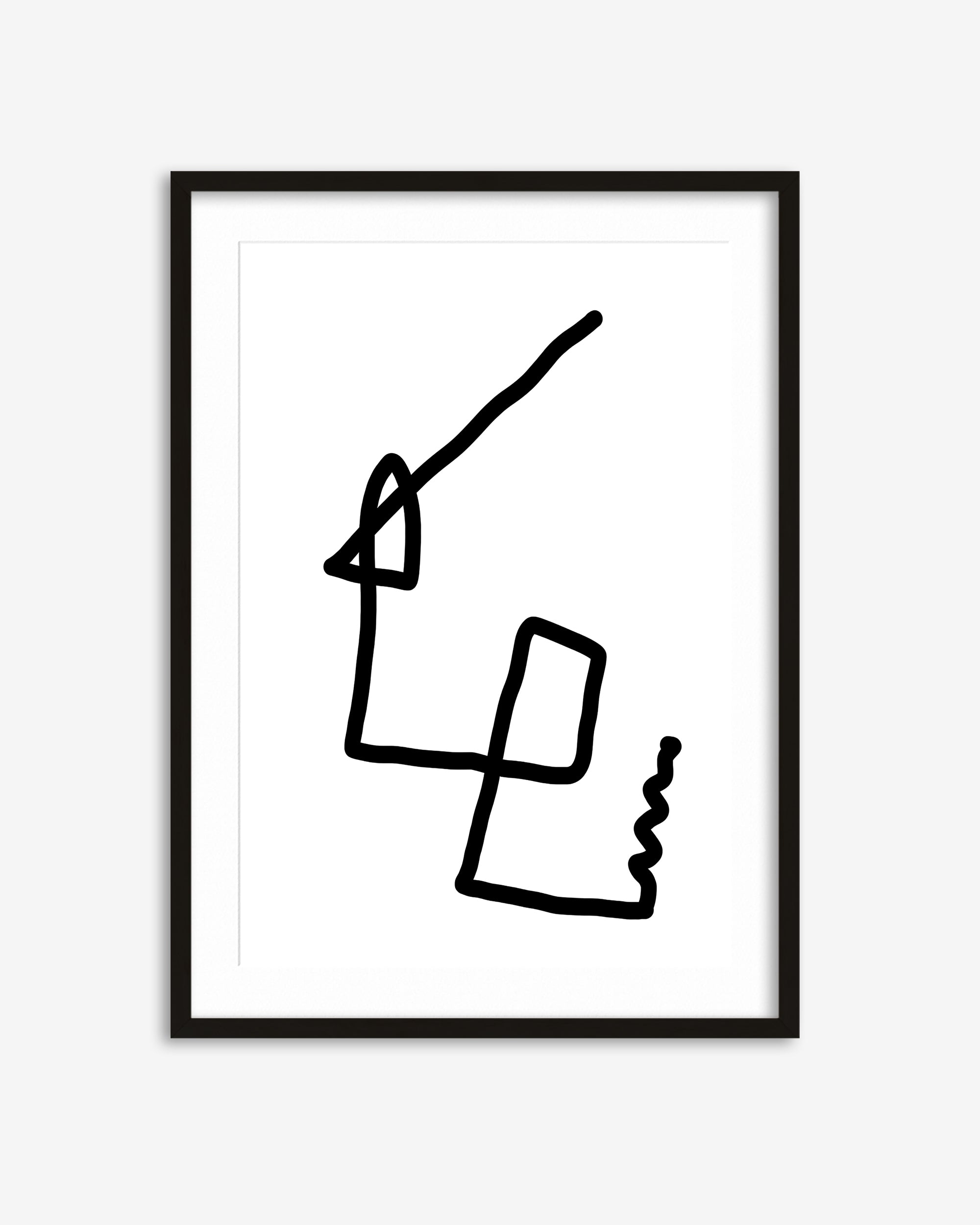 Monochrome Fold Abstract Art Print