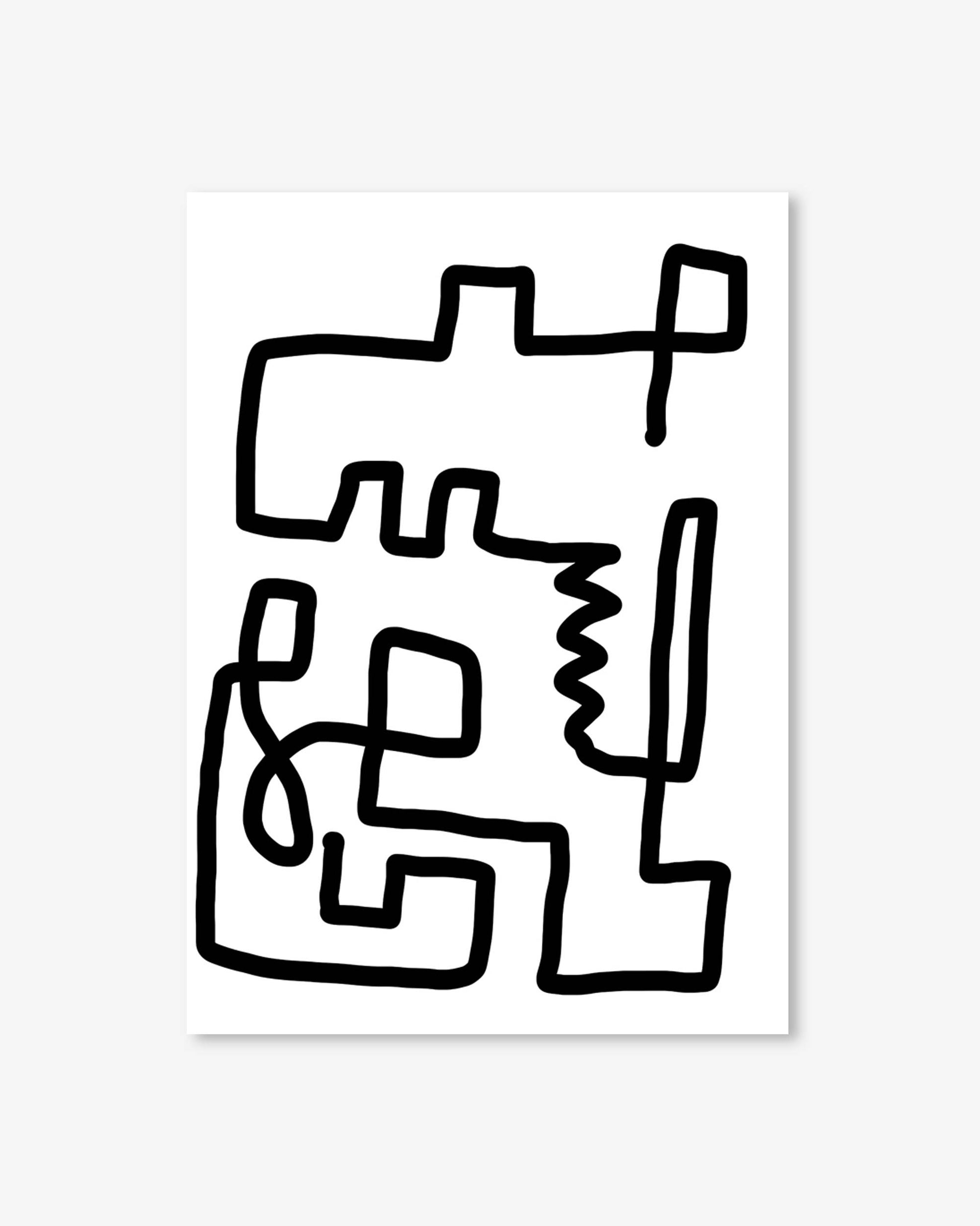 Abstract black line art on a white background