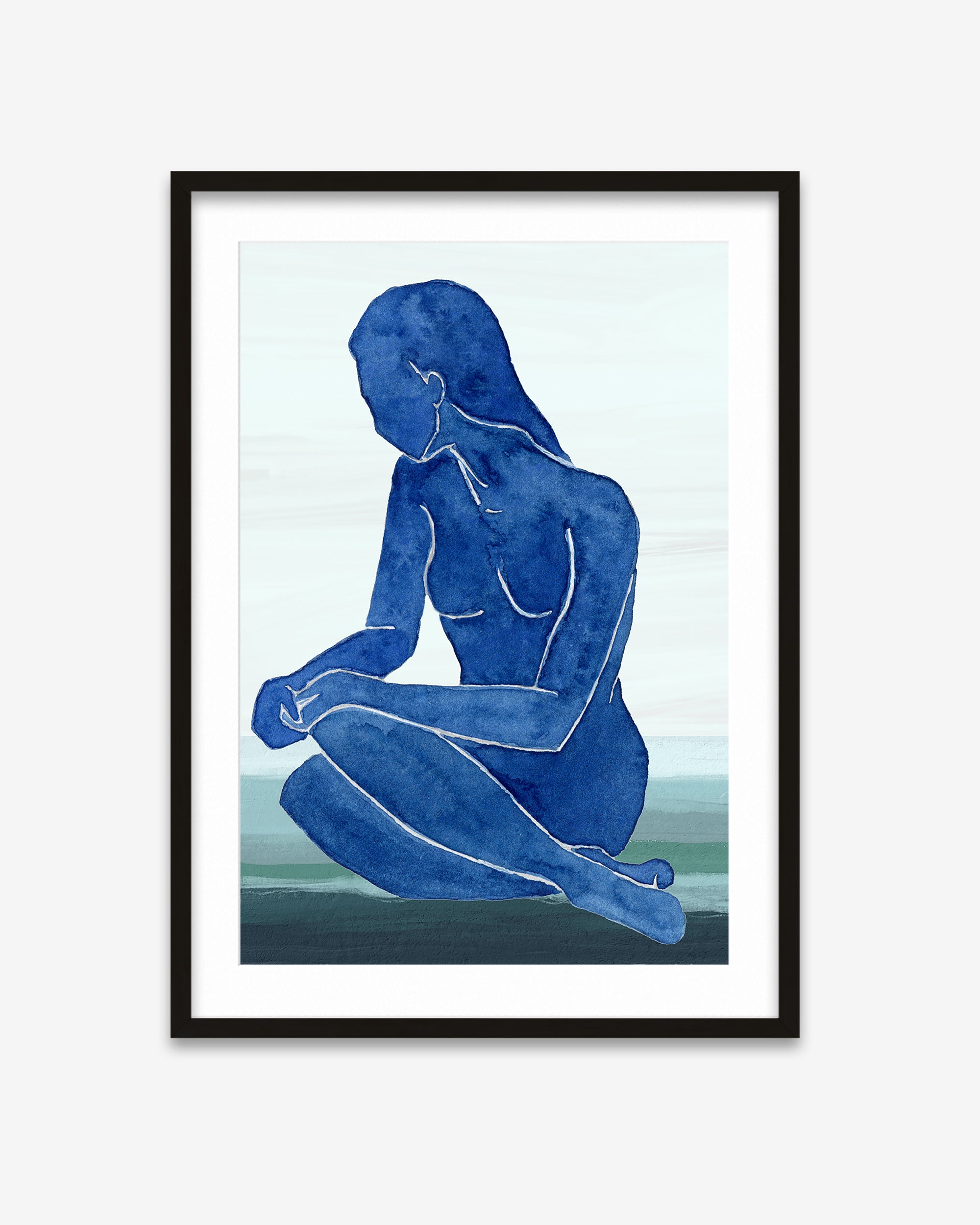Blue Nude Figure Art Print