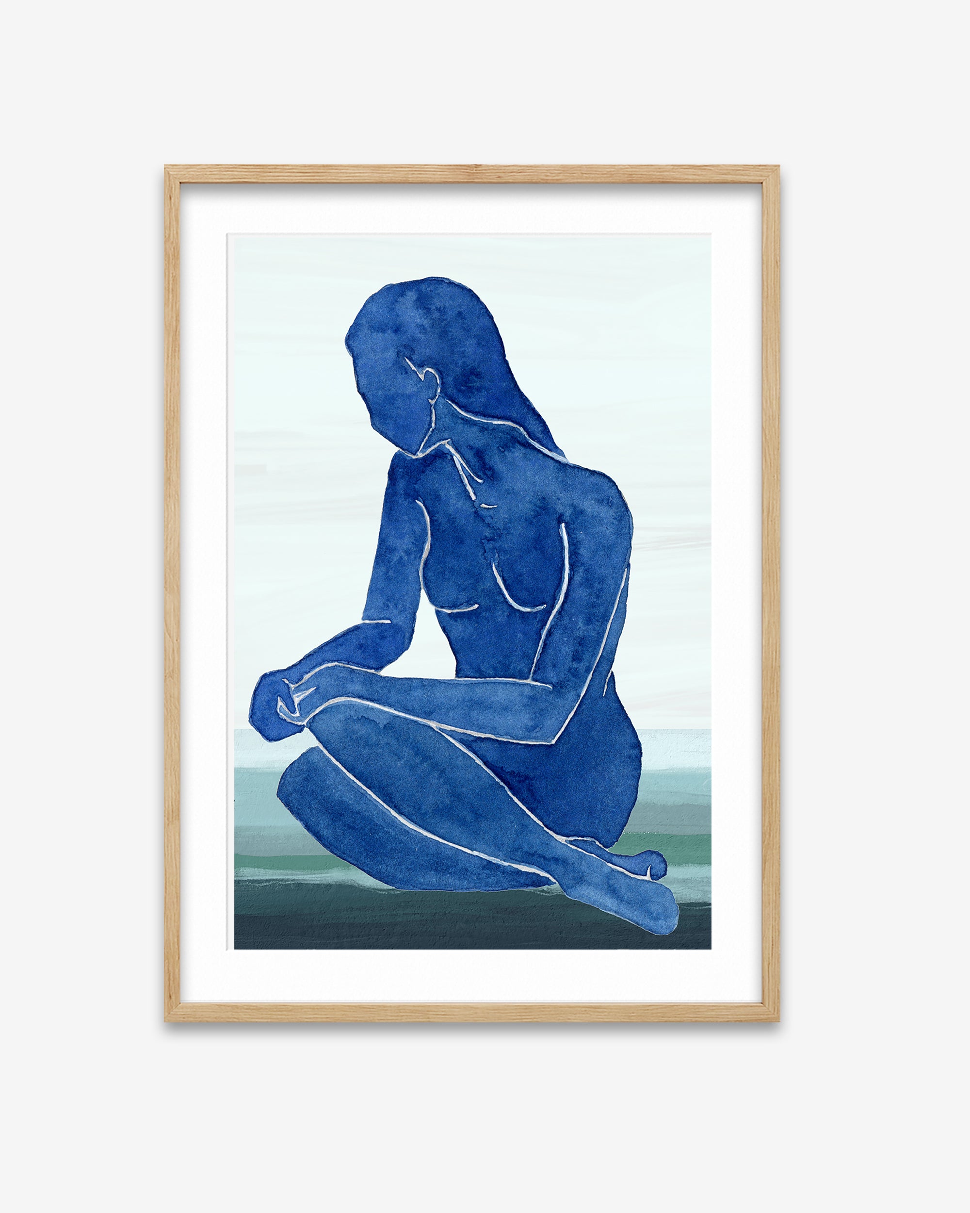 Blue Nude Figure Art Print