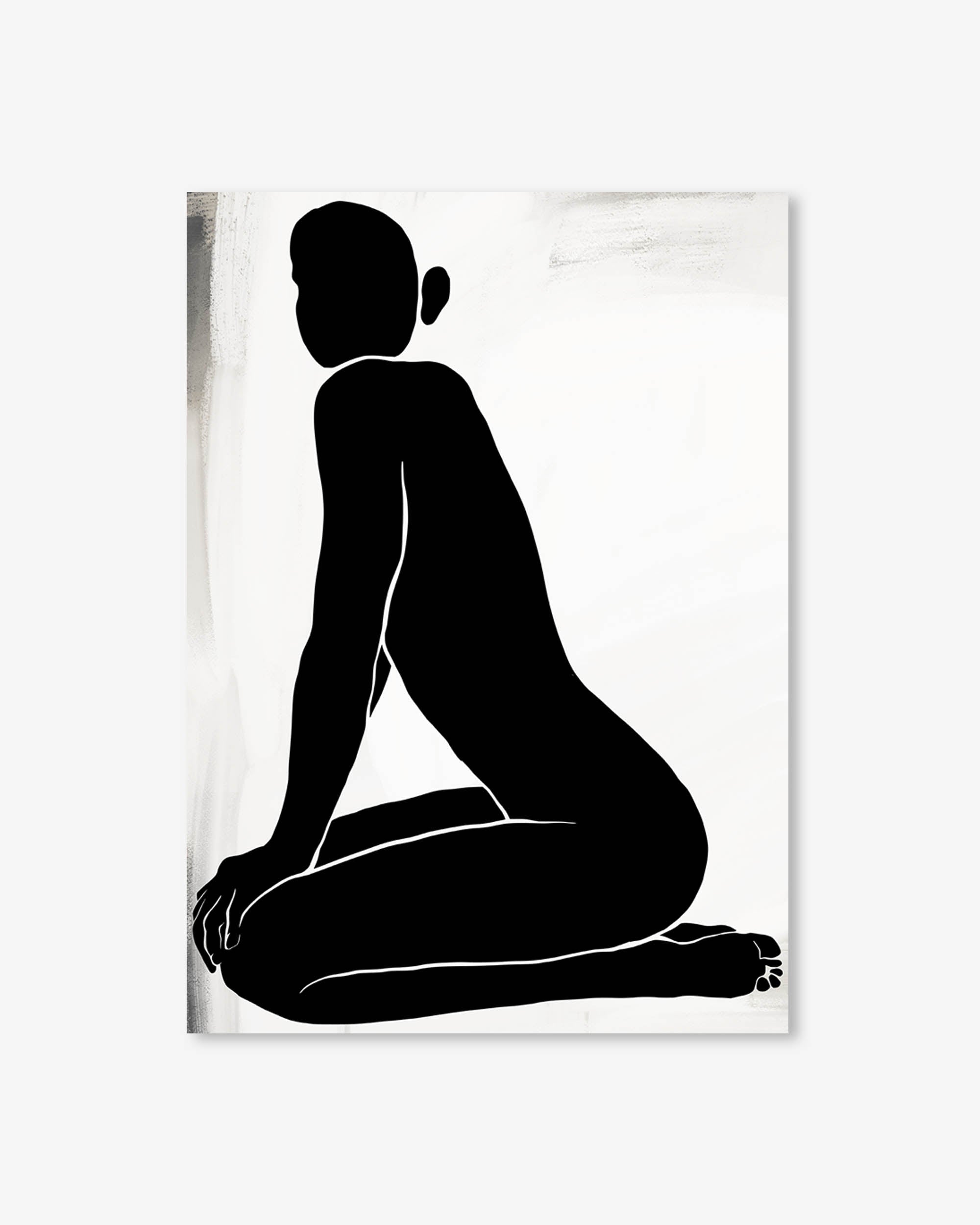 Kneeling Figure Line Art Print
