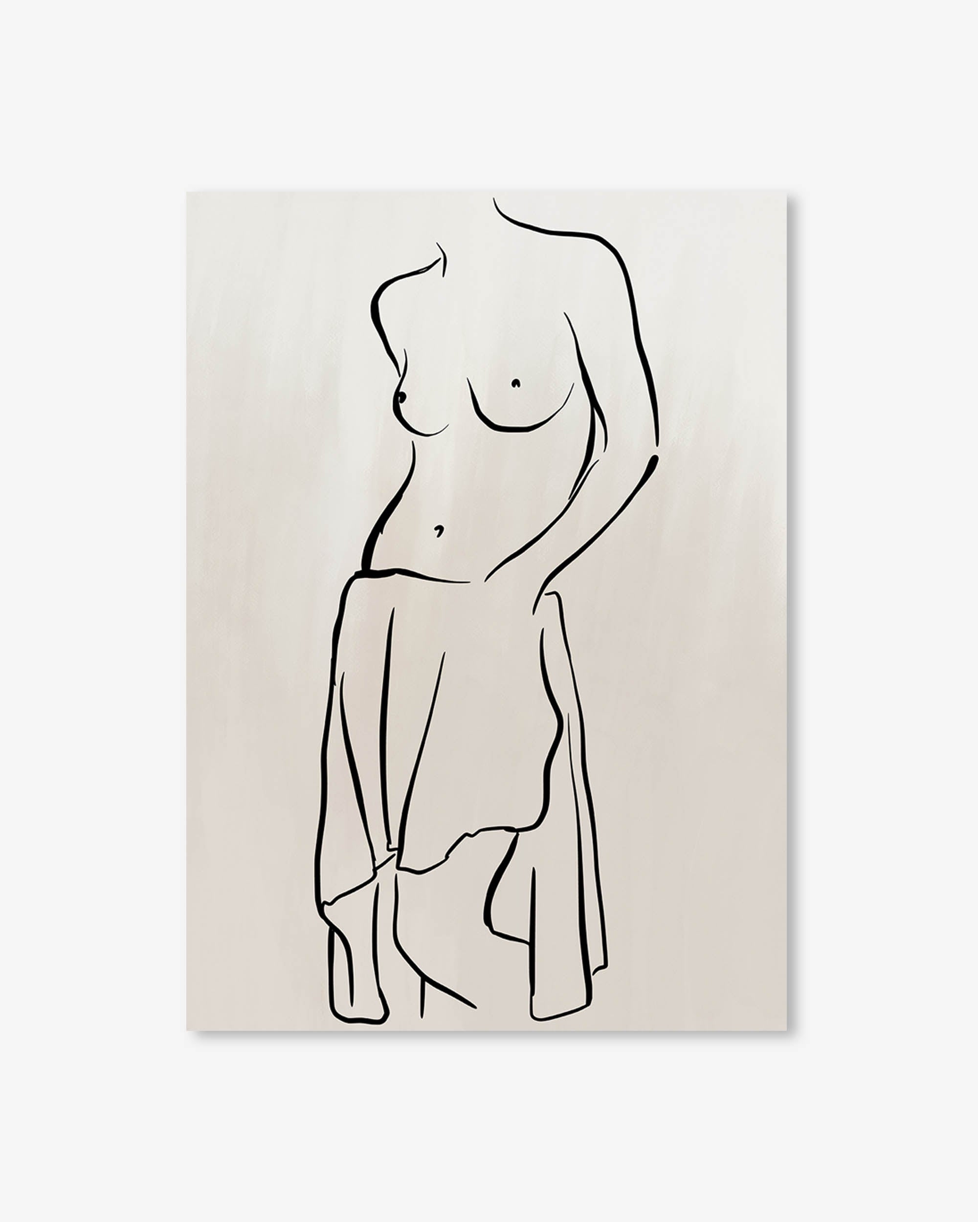 Neutral Nude Figure Line Art Print