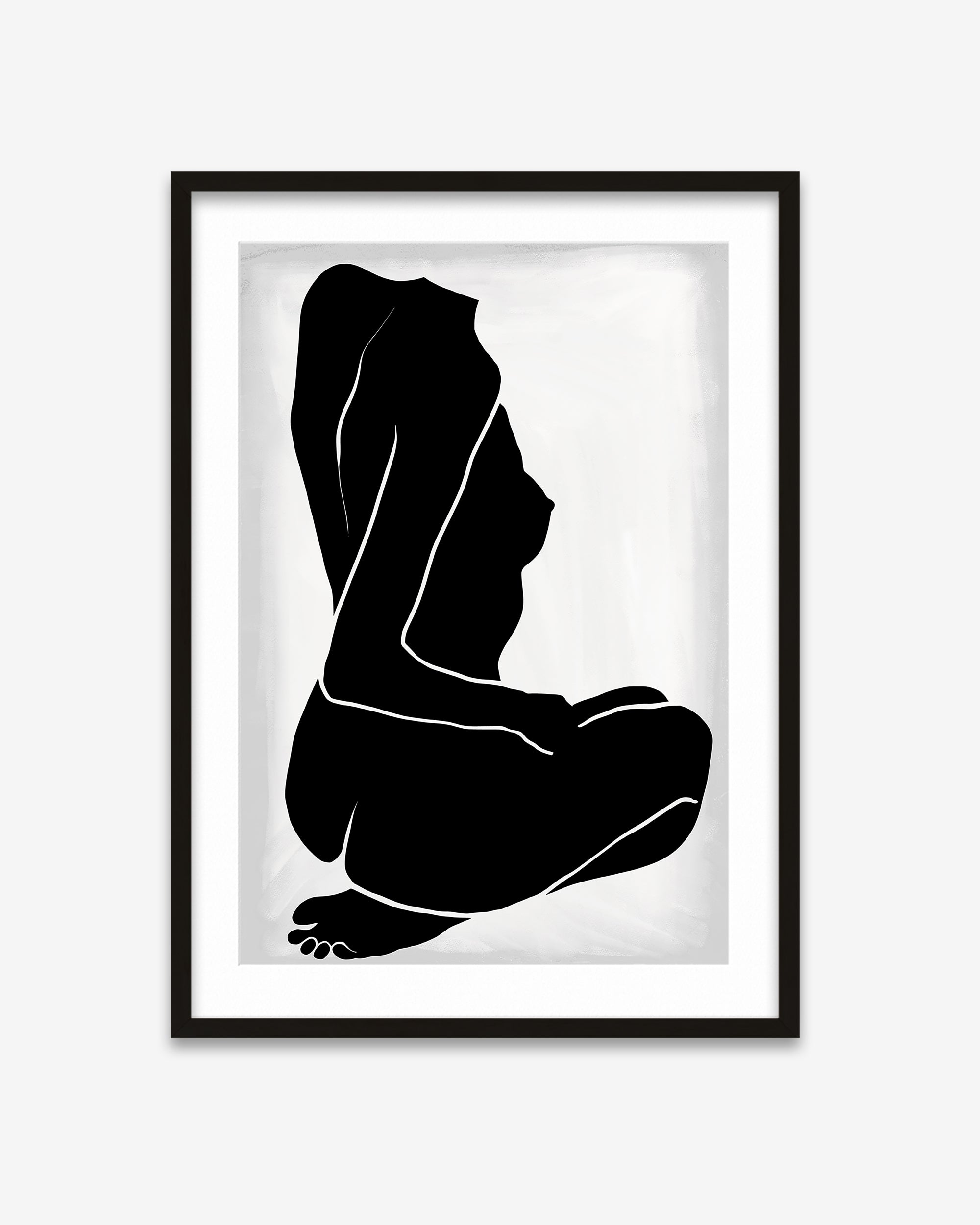 Lino Nude Figure Line Art Print
