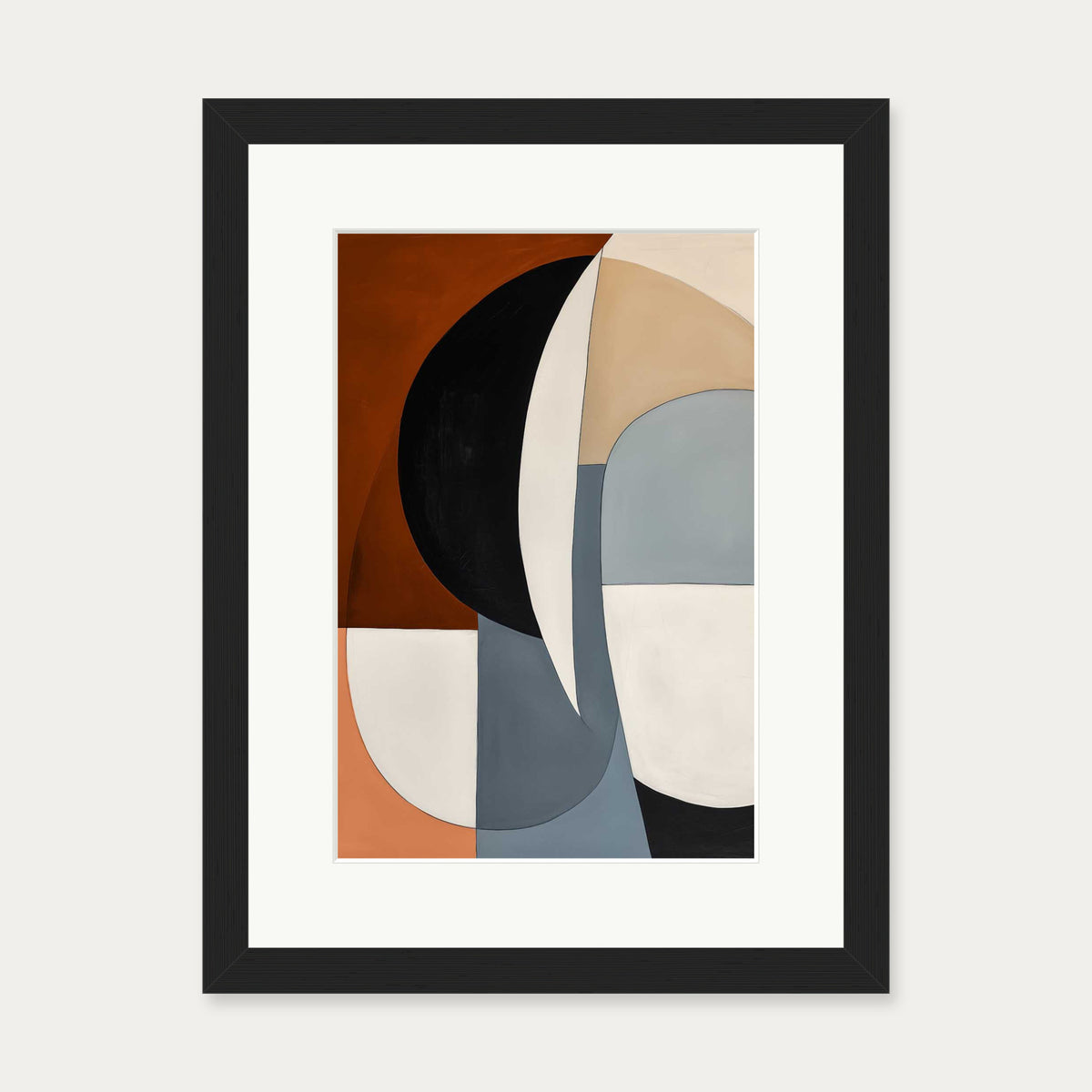 Geo Shapes and Forms Art Print — 30 x 40 cm — Black Frame