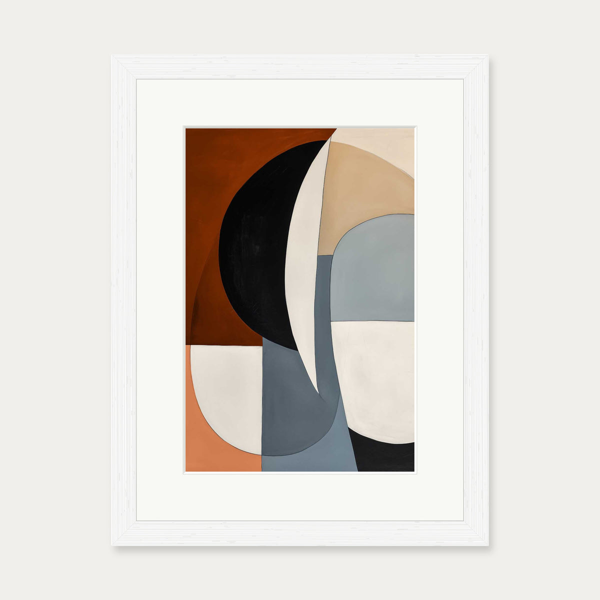 Geo Shapes and Forms Art Print — 30 x 40 cm — White Frame