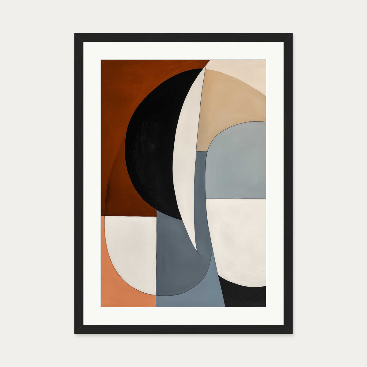 Geo Shapes and Forms Art Print — 50 x 70 cm — Black Frame