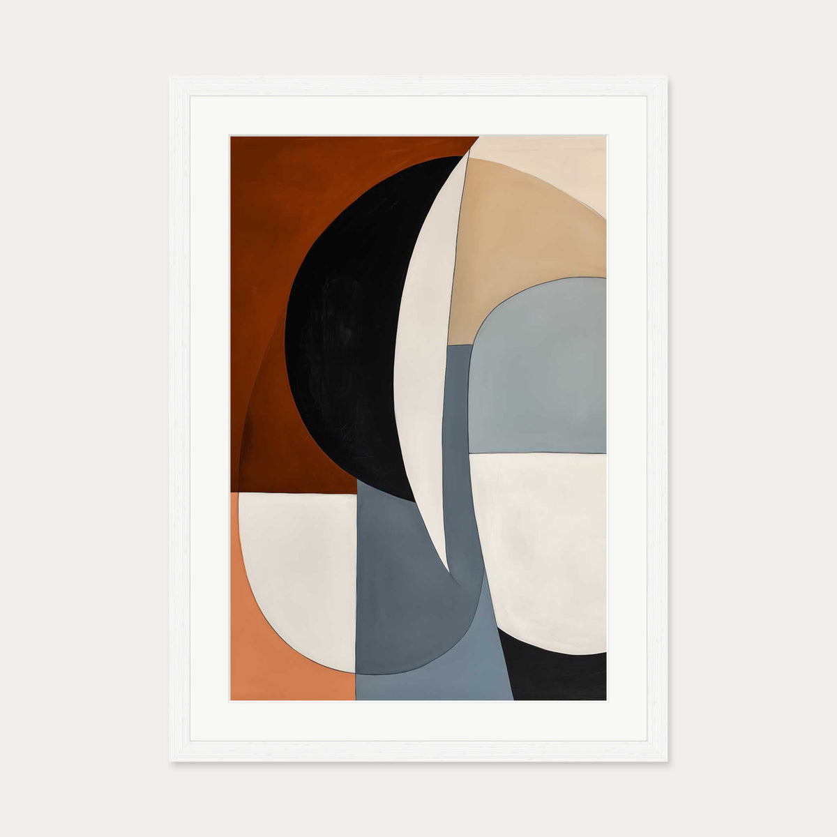 Geo Shapes and Forms Art Print — 50 x 70 cm — White Frame