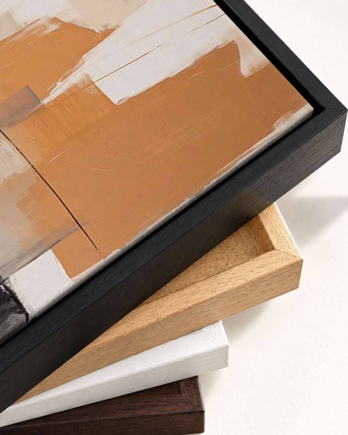 Geometric Harmony Canvas Art — framed canvas corner and wrapped canvas detail