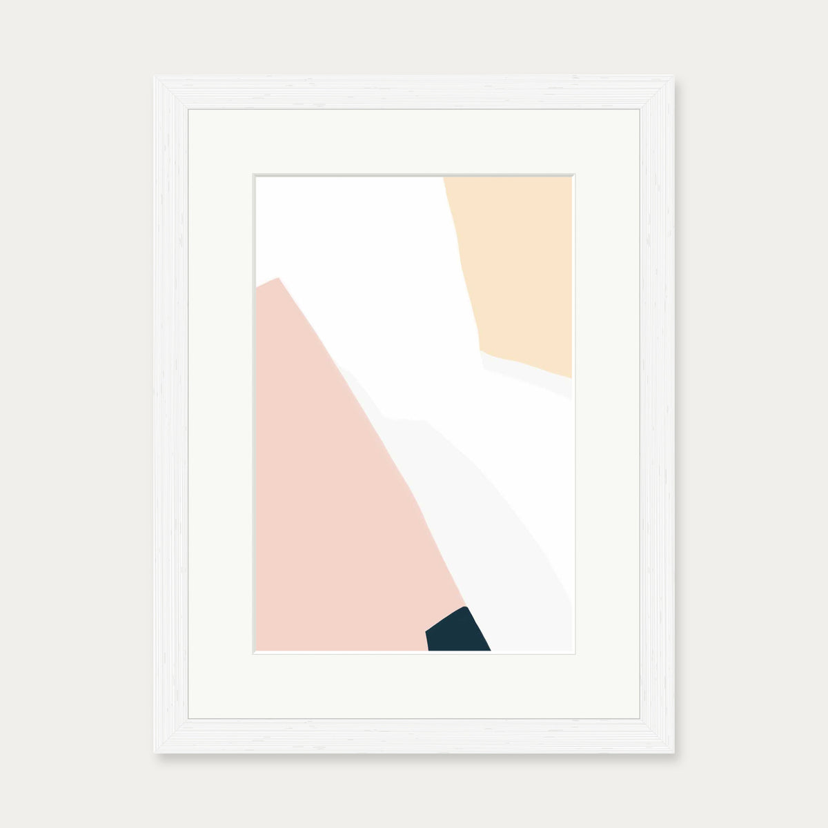 Geometric Peach Shapes Art Print — 30 x 40 cm — White Frame