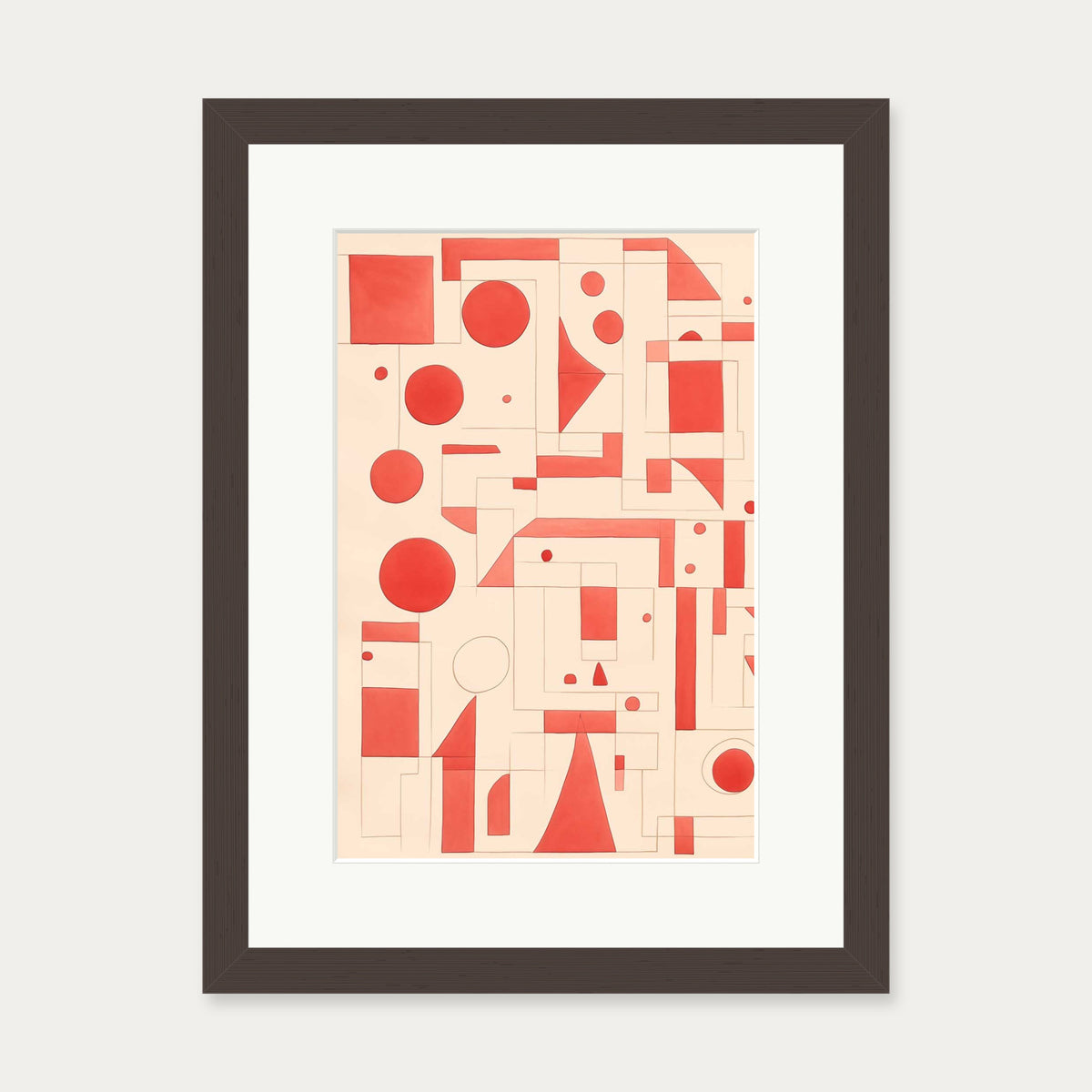 Geometric Wonder Art Print — 30 x 40 cm — Brown Frame