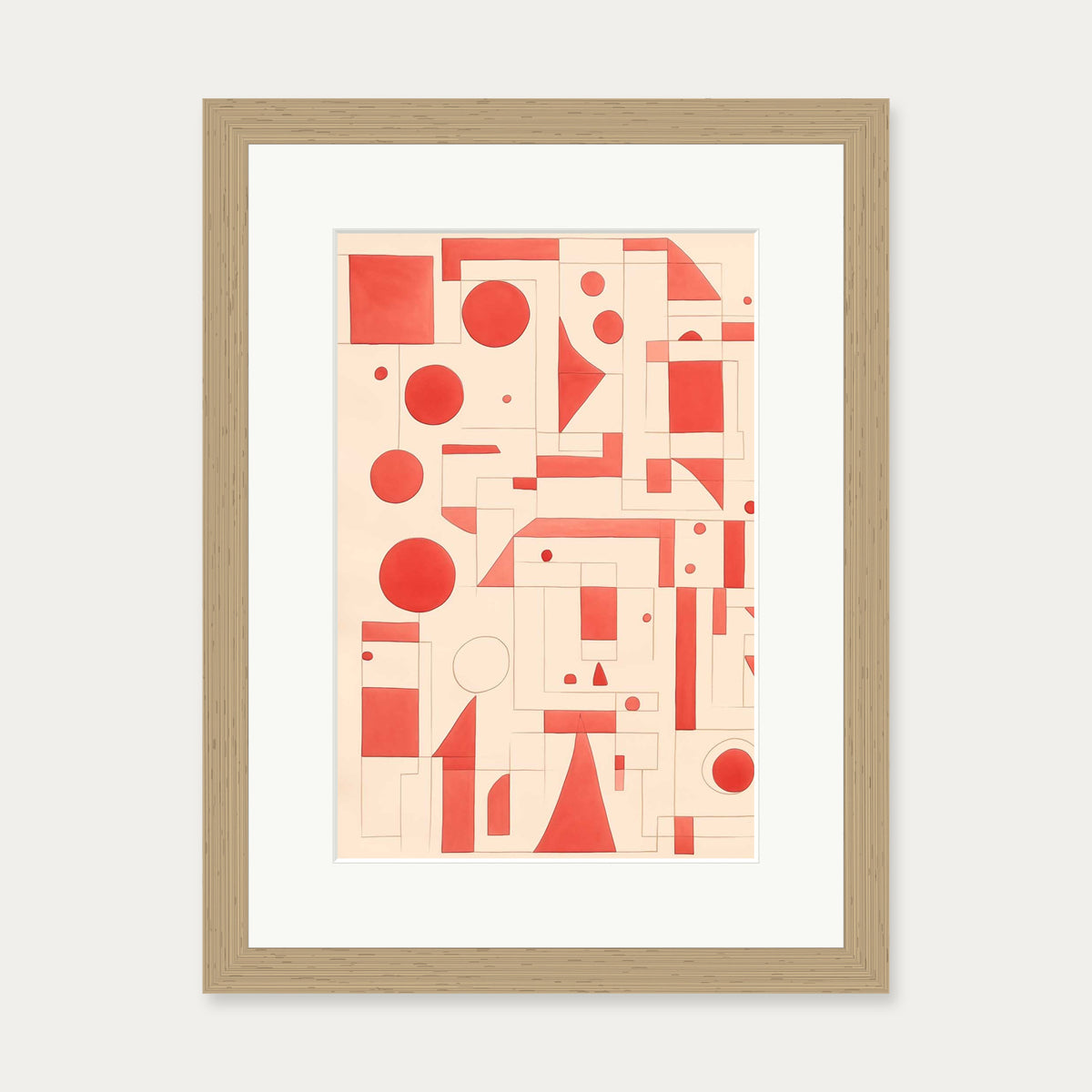 Geometric Wonder Art Print — 30 x 40 cm — Oak Frame