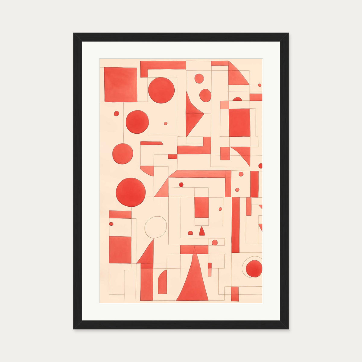 Geometric Wonder Art Print — 50 x 70 cm — Black Frame