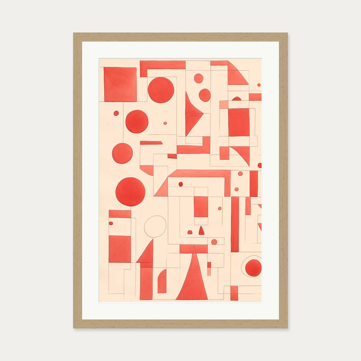Geometric Wonder Art Print — 50 x 70 cm — Oak Frame